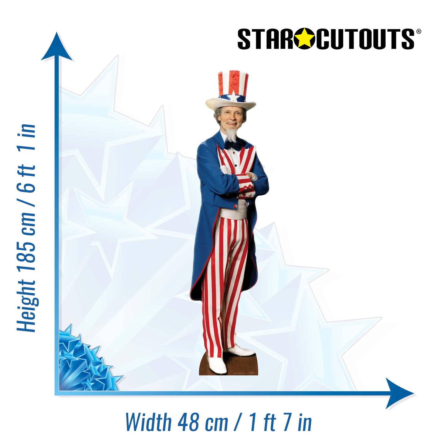 SC379 Uncle Sam Cardboard Cut Out Height 185cm - mycardboardcutout