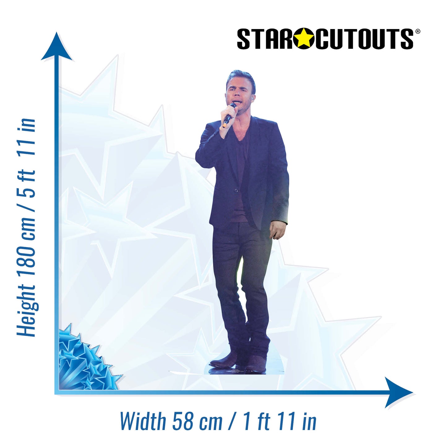 CS434 Gary Barlow Height 180cm Lifesize Cardboard Cut Out With Mini