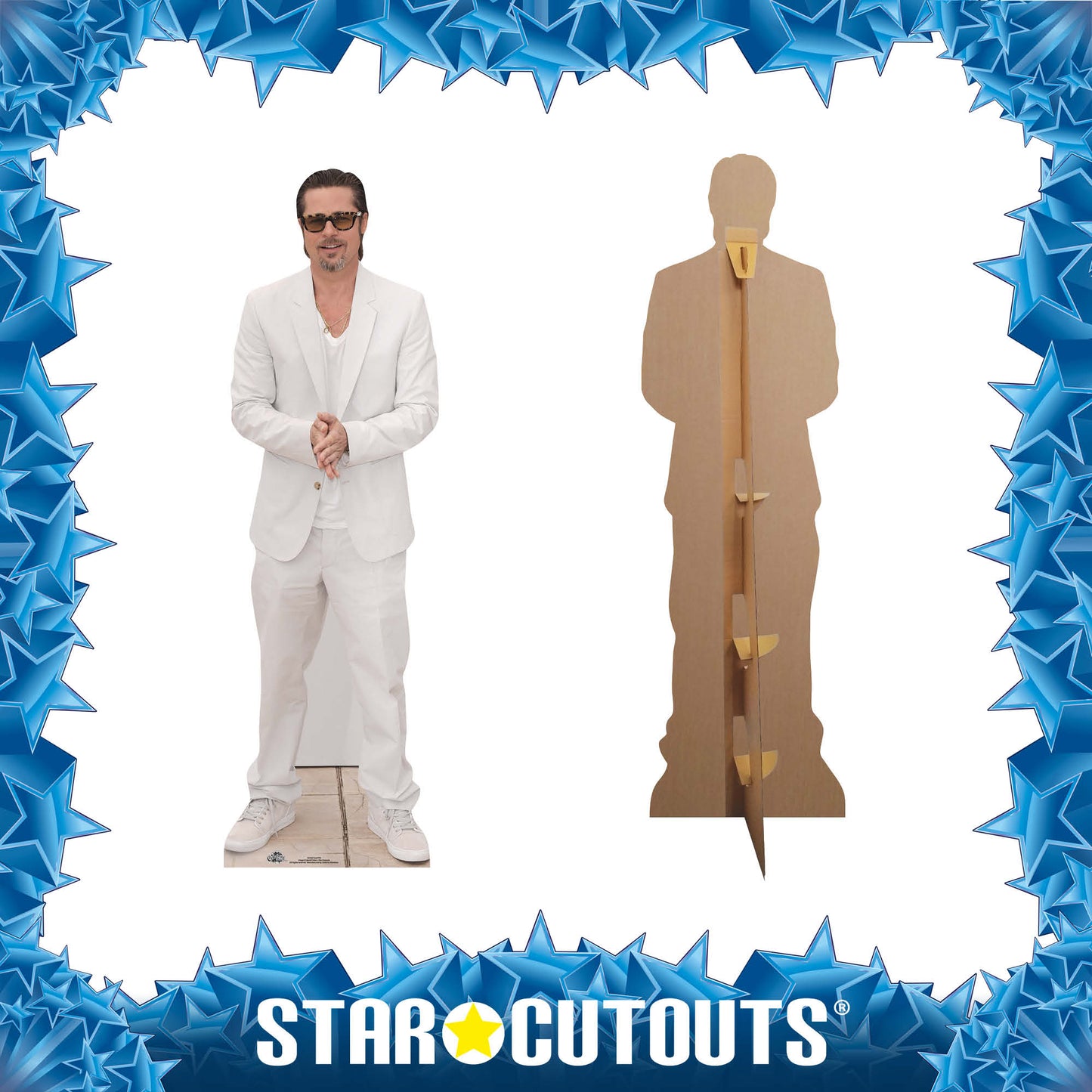 CS442 Brad Pitt Height 180cm Lifesize Cardboard Cut Out With Mini - mycardboardcutout