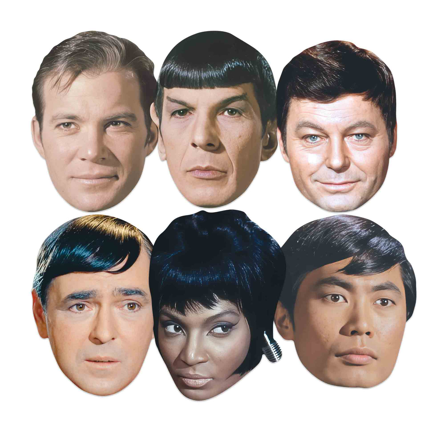 SMP464 Star Trek The Original Series Enterprise Crew Six Pack Masks - Includes Sulu, Spock, Uhura, Scotty, McCoy & Kirk
