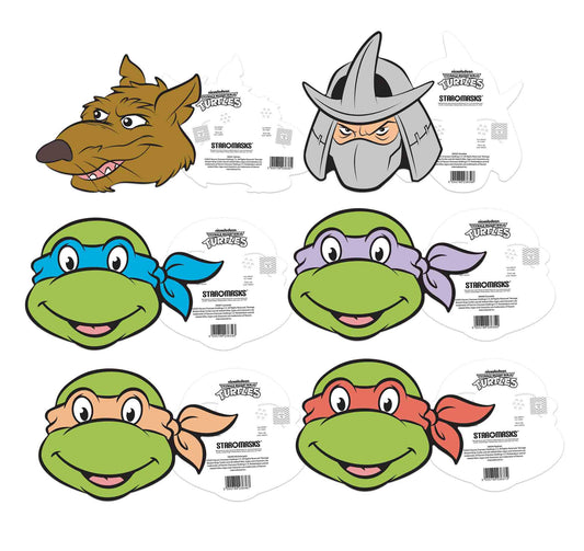 SMP465 Teenage Mutant Ninja Turtles 6 Pack Cardboard Face Masks 