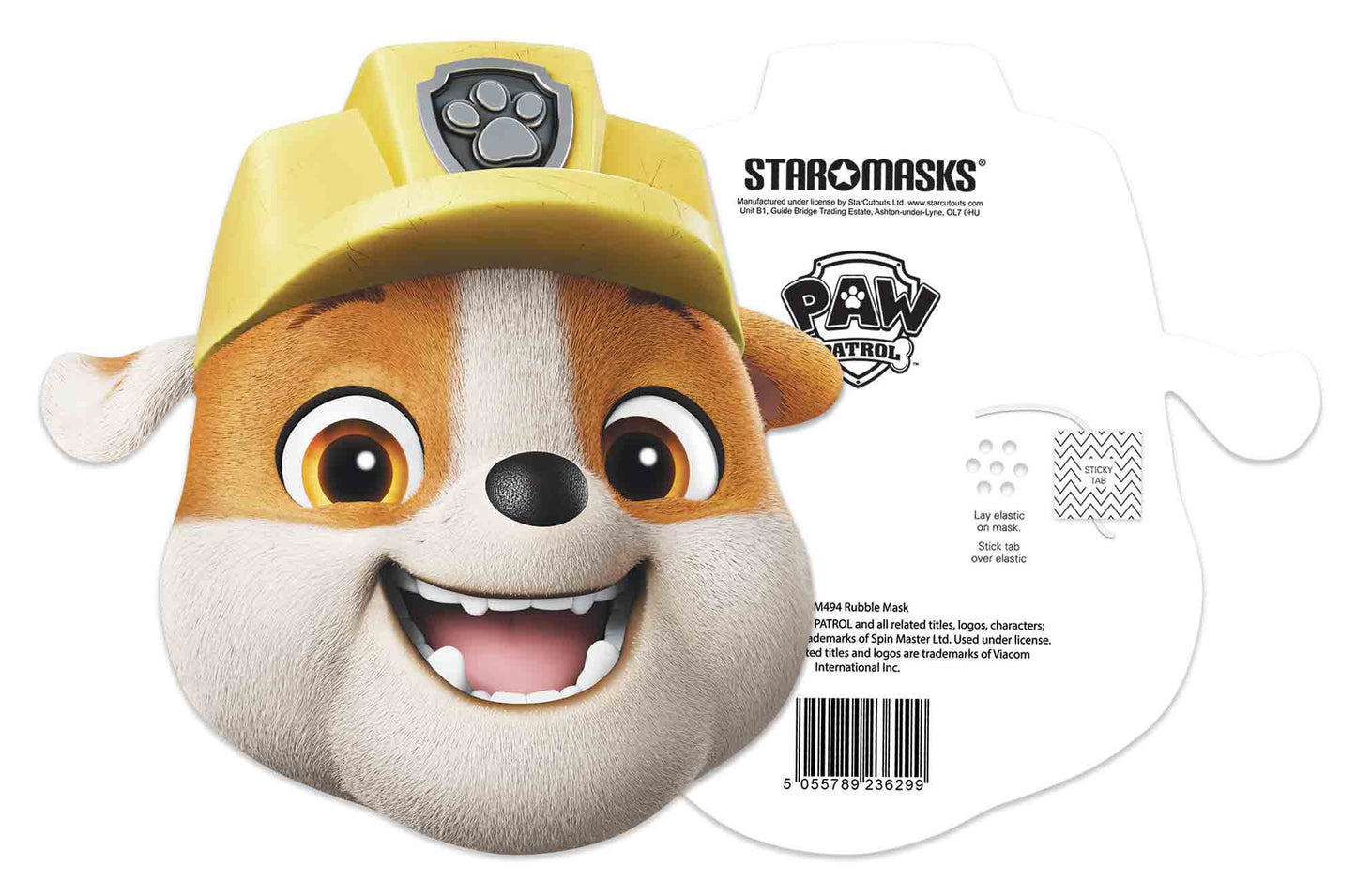 SM494 Rubble Paw Patrol Cardboard Face Mask Height 30cm