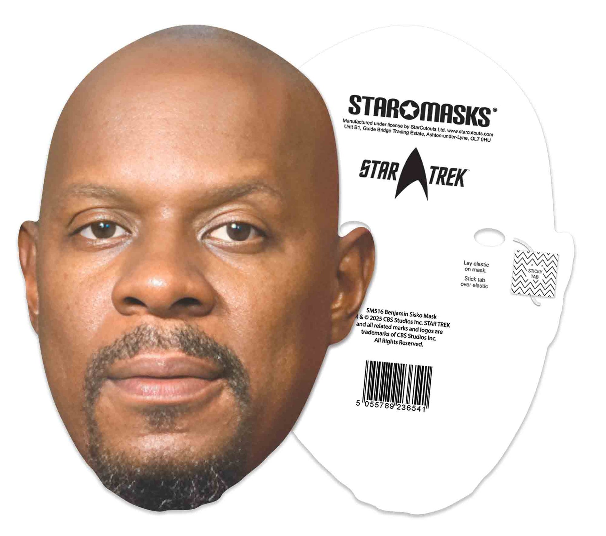 SM516 Benjamin Sisko Mask Avery Brooks Star Trek  - Includes Tabs and Elastic