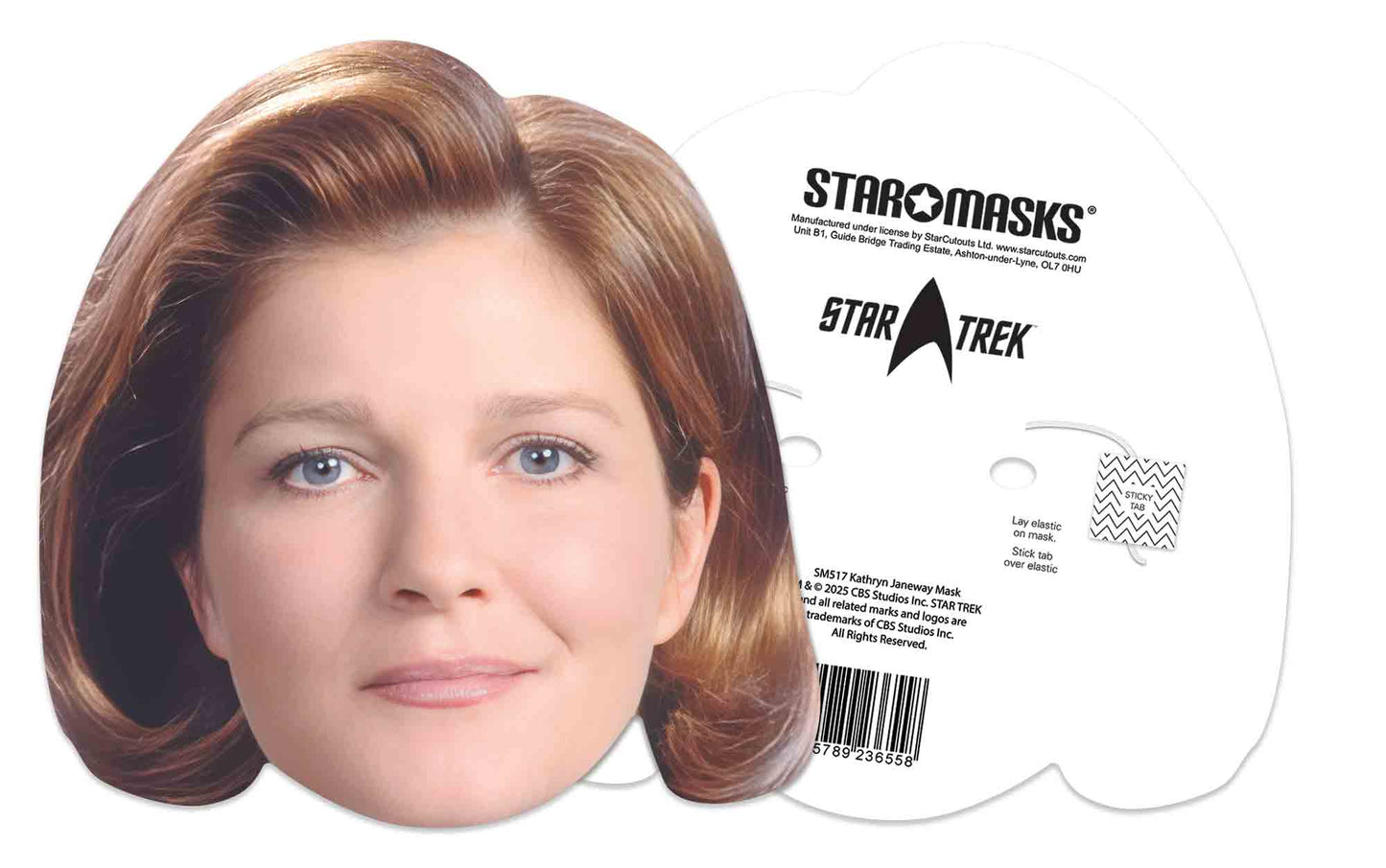 SM517 Kathryn Janeway Mask Kate Mulgrew Star Trek  - Includes Tabs and Elastic