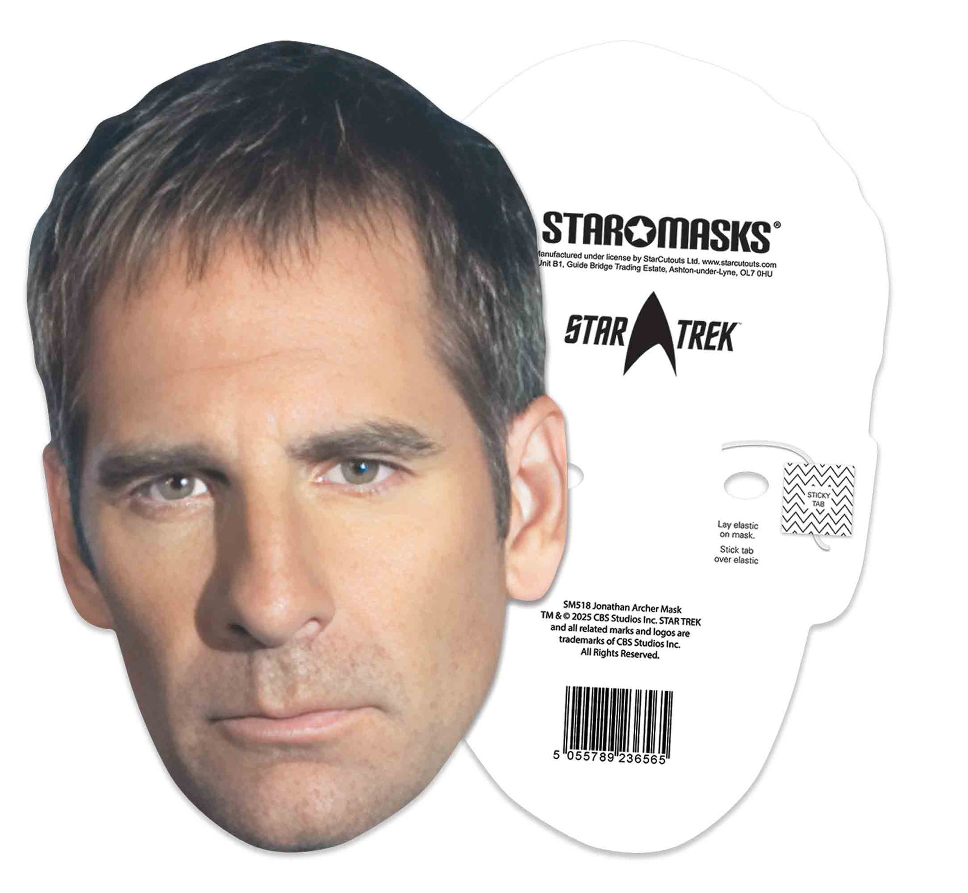 SM518 Jonathan Archer Mask Scott Bakula Star Trek    - Includes Tabs and Elastic