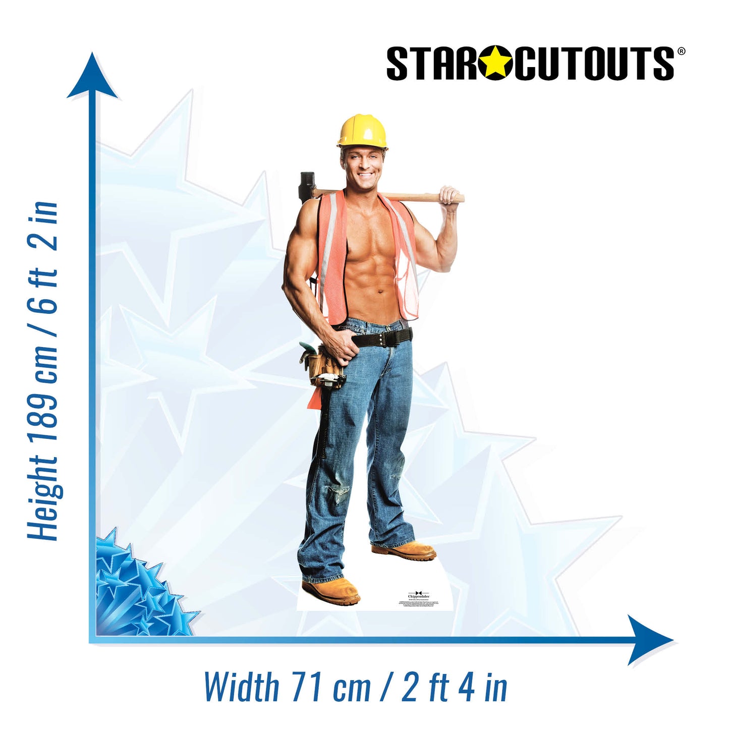 SC529 Billy  Construction Worker Cardboard Cut Out Height 189cm