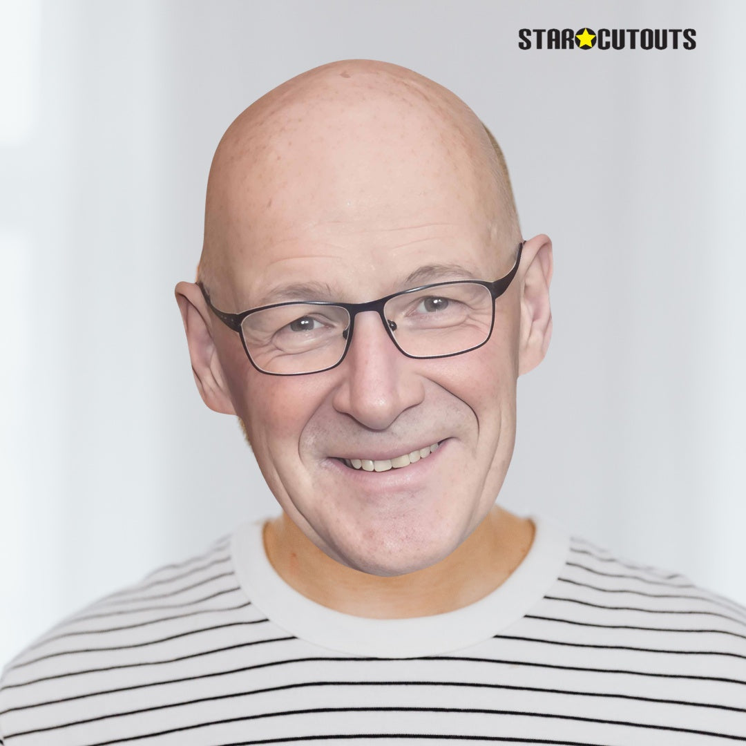 SM541 John Swinney Single Cardboard Face Mask Includes Tabs and Elastic
