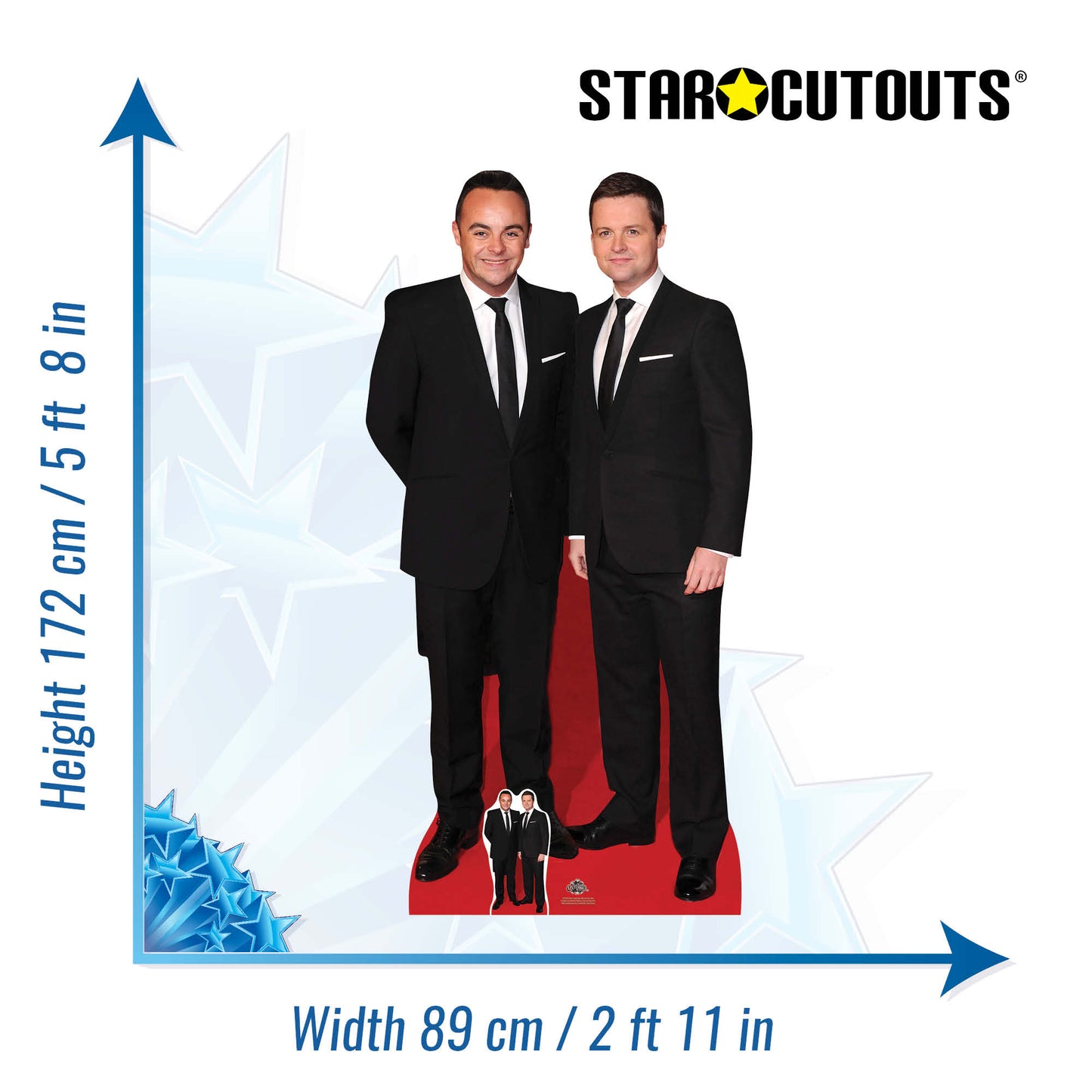 CS582 Ant & Dec Height 172cm Lifesize Cardboard Cutout - mycardboardcutout