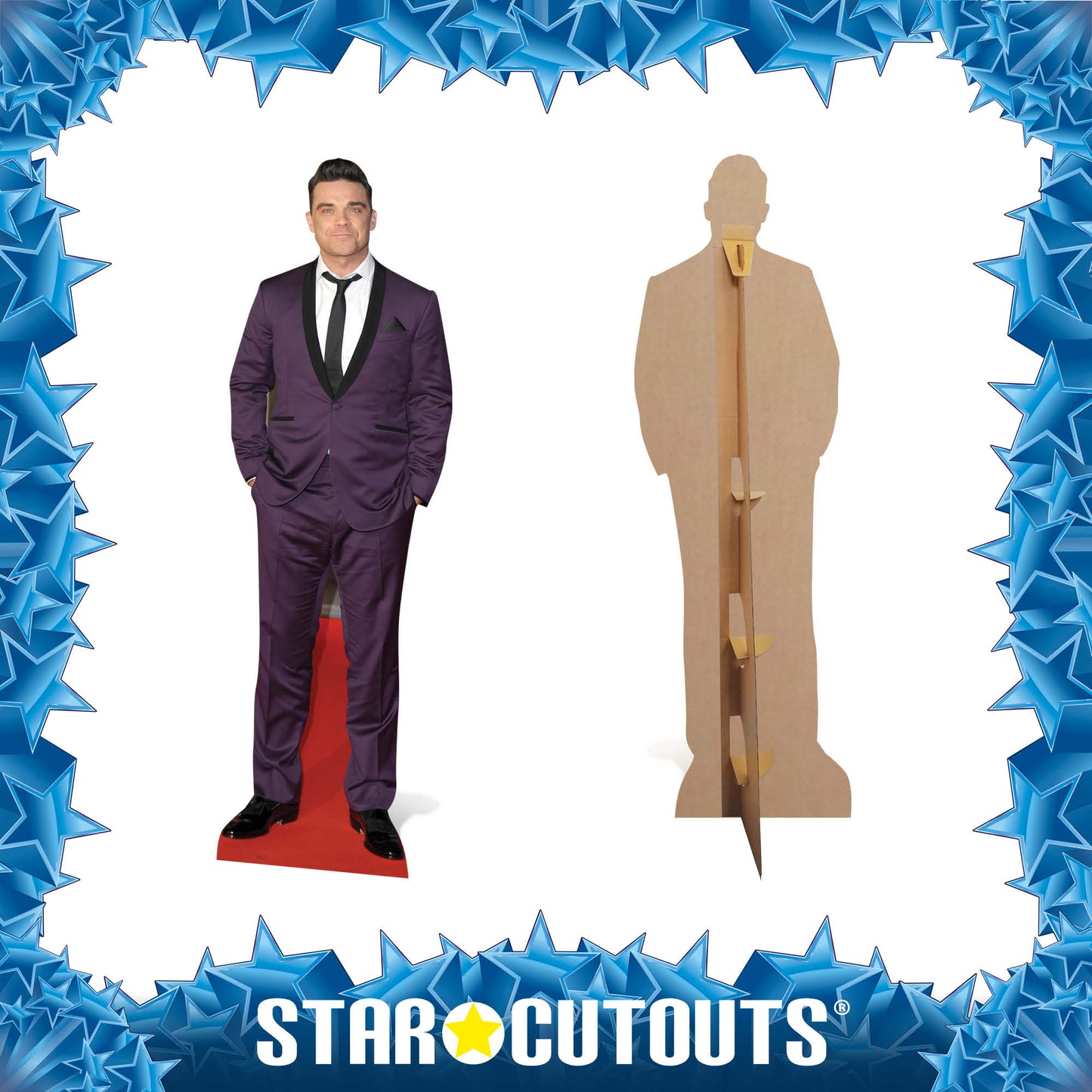 Robbie Williams Singing - Purple Suit Height 185cm Lifesize Cardboard Cutout