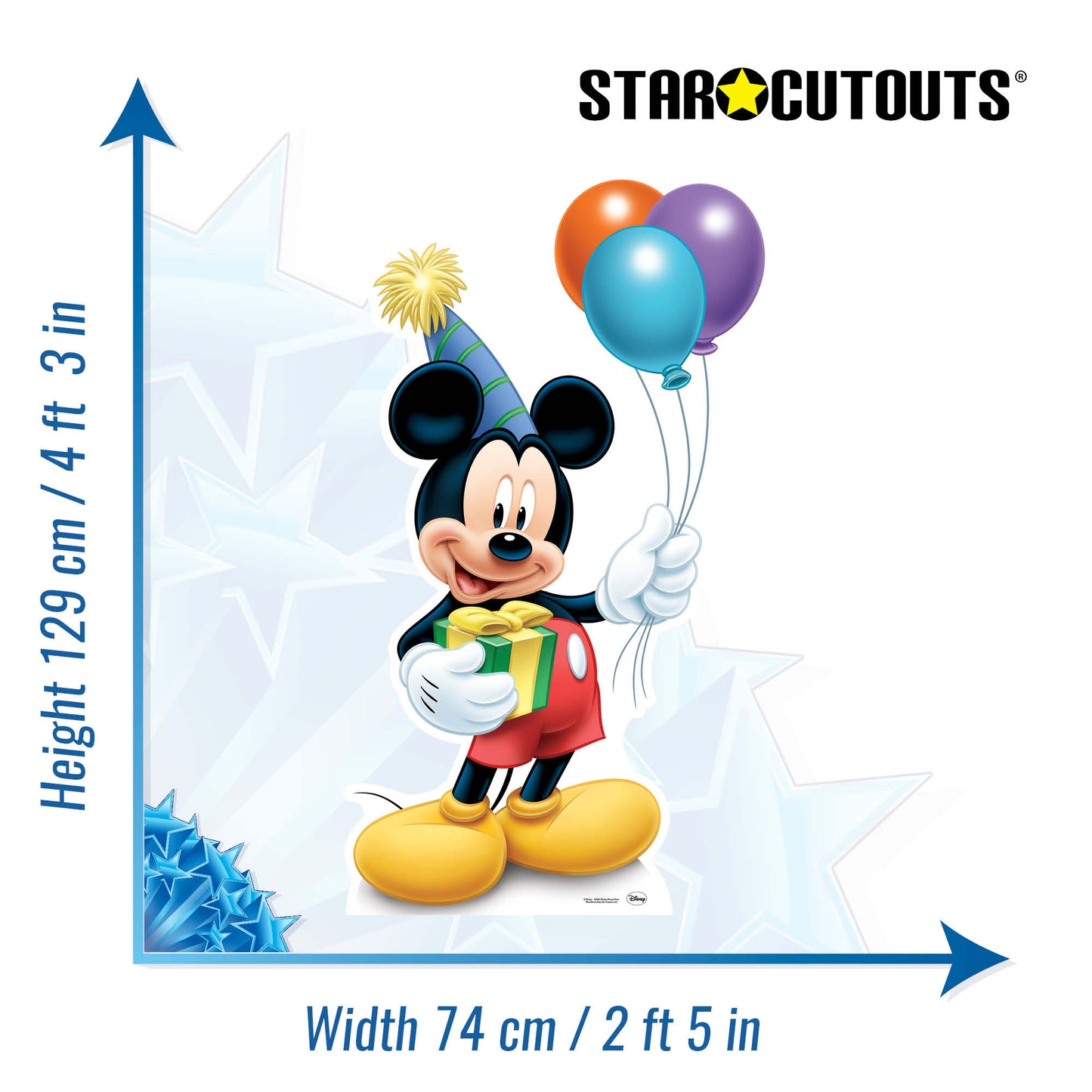 Mickey Mouse Party Cardboard Cut Out Height 129cm