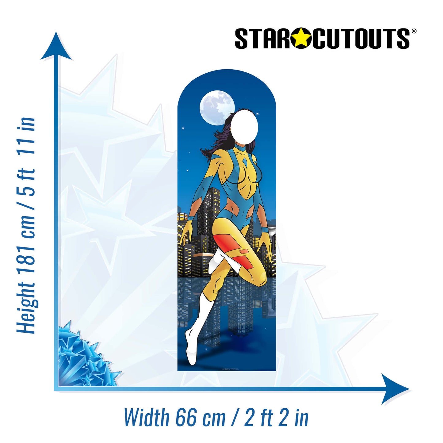 SC651 Female superhero Stand In Cardboard Cut Out Height 181cm