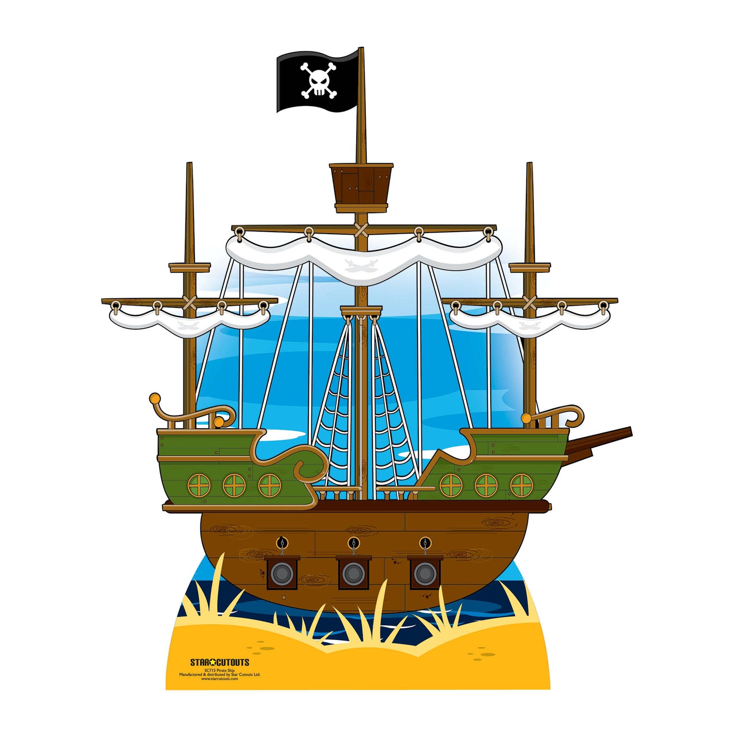 SC715 Pirate Ship Cardboard Cut Out Height 120cm
