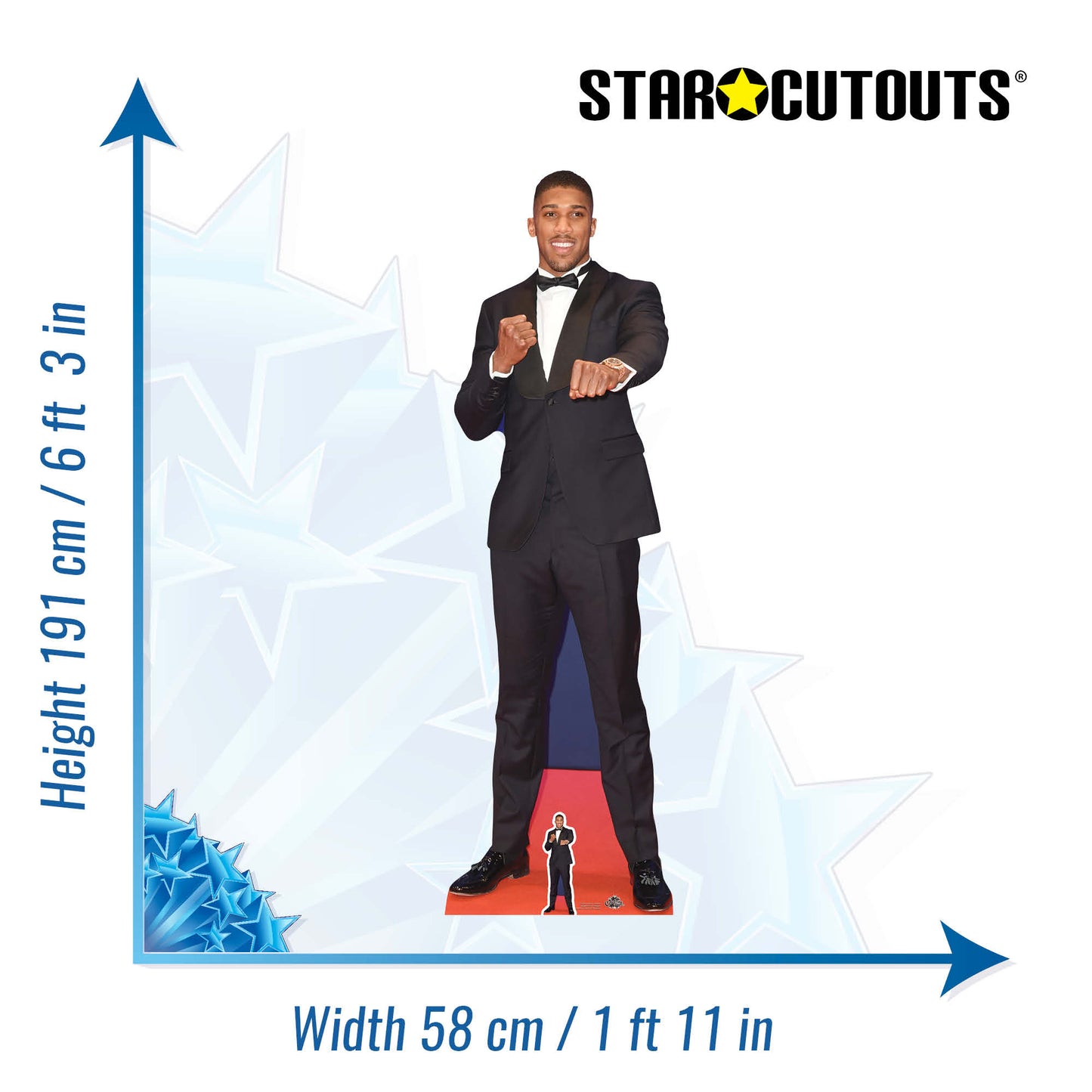 CS736 Anthony Joshua Boxer Height 191cm Lifesize Cardboard Cut Out With Mini