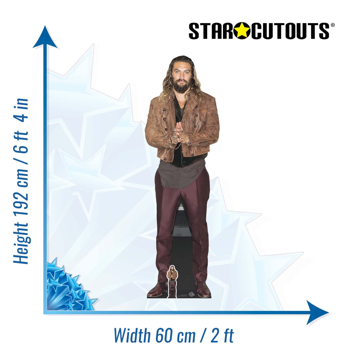 CS744 Jason Momoa Height 192cm Lifesize Cardboard Cut Out With Mini