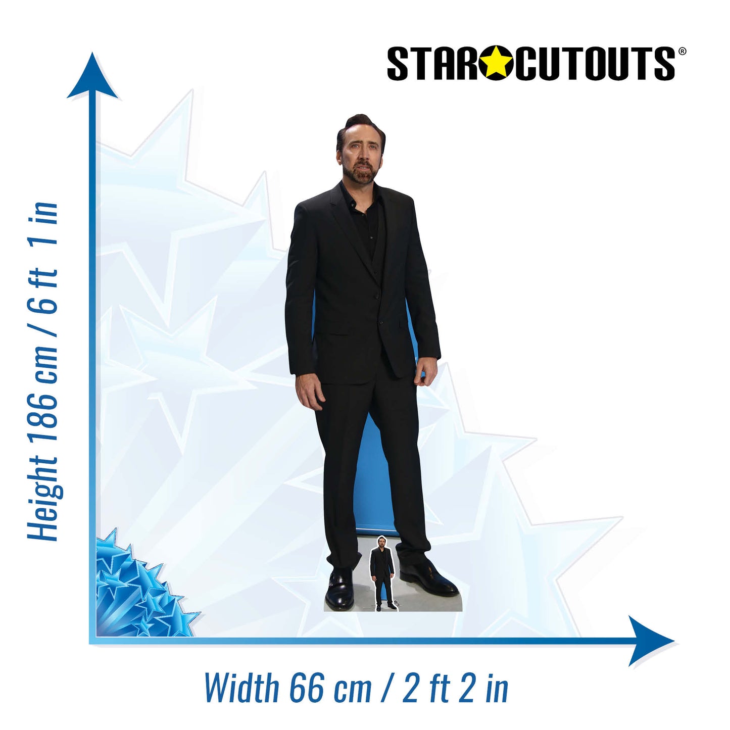 CS757 Nicolas Cage Height 186cm Lifesize Cardboard Cut Out With Mini