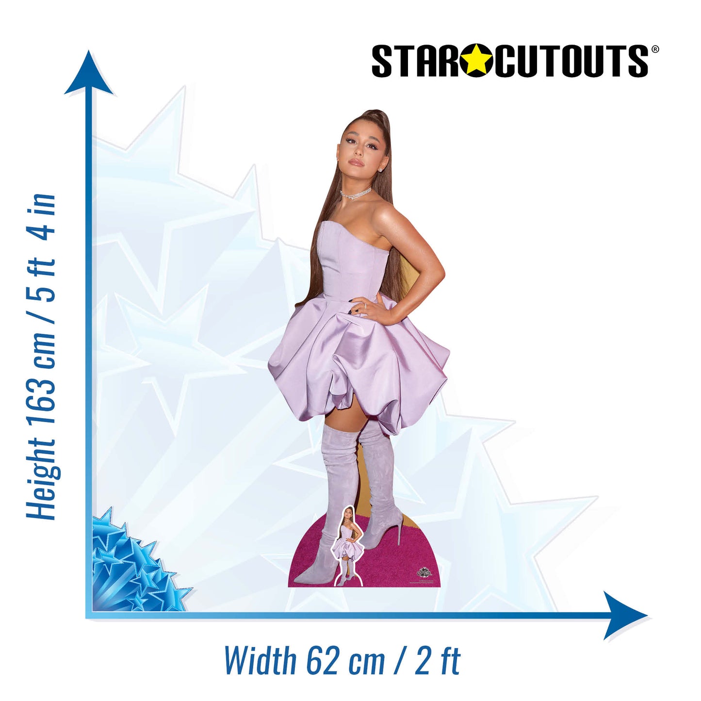 CS780 Ariana Grande American Singer Songwriter Height 163cm Lifesize Cardboard Cut Out With Mini - mycardboardcutout