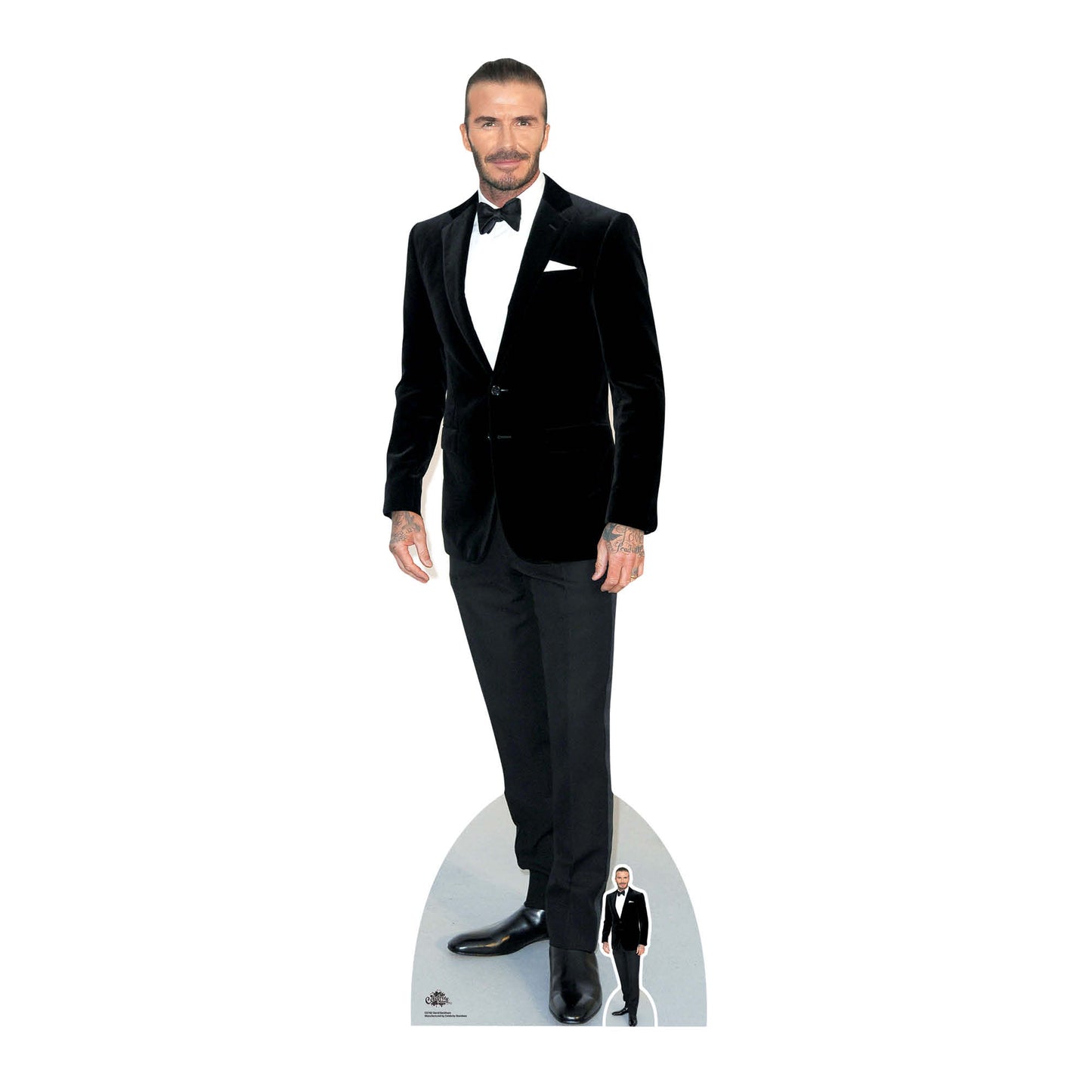 CS782 David Beckham Smart Black Suit Bow Tie Height 186cm Lifesize Cardboard Cut Out With Mini - mycardboardcutout