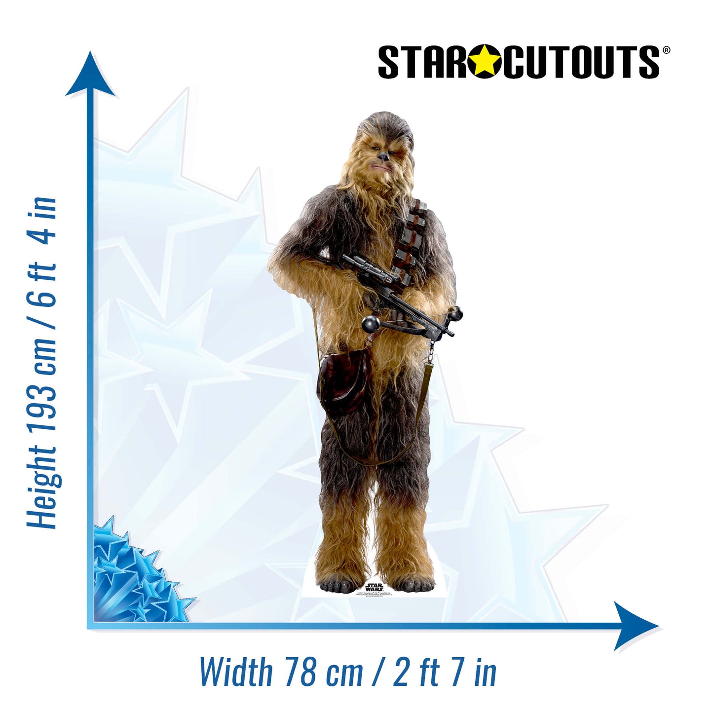 Chewbacca Star Wars The Force Awakens Cardboard Cut Out Height 193cm