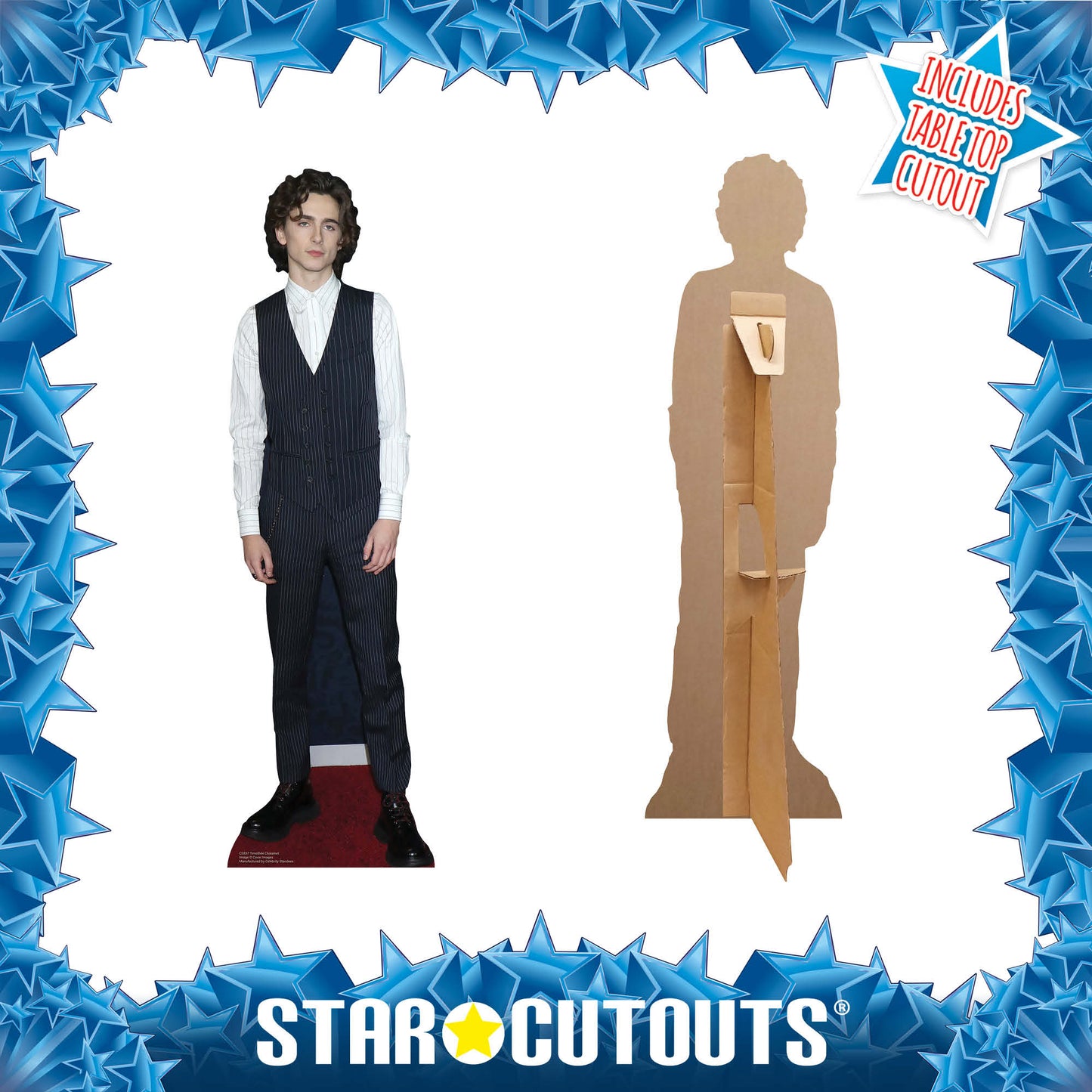 CS837 Timothee Chalamet King Star Mini Waistcoat Height 89cm Small Cardboard Cut Out - mycardboardcutout