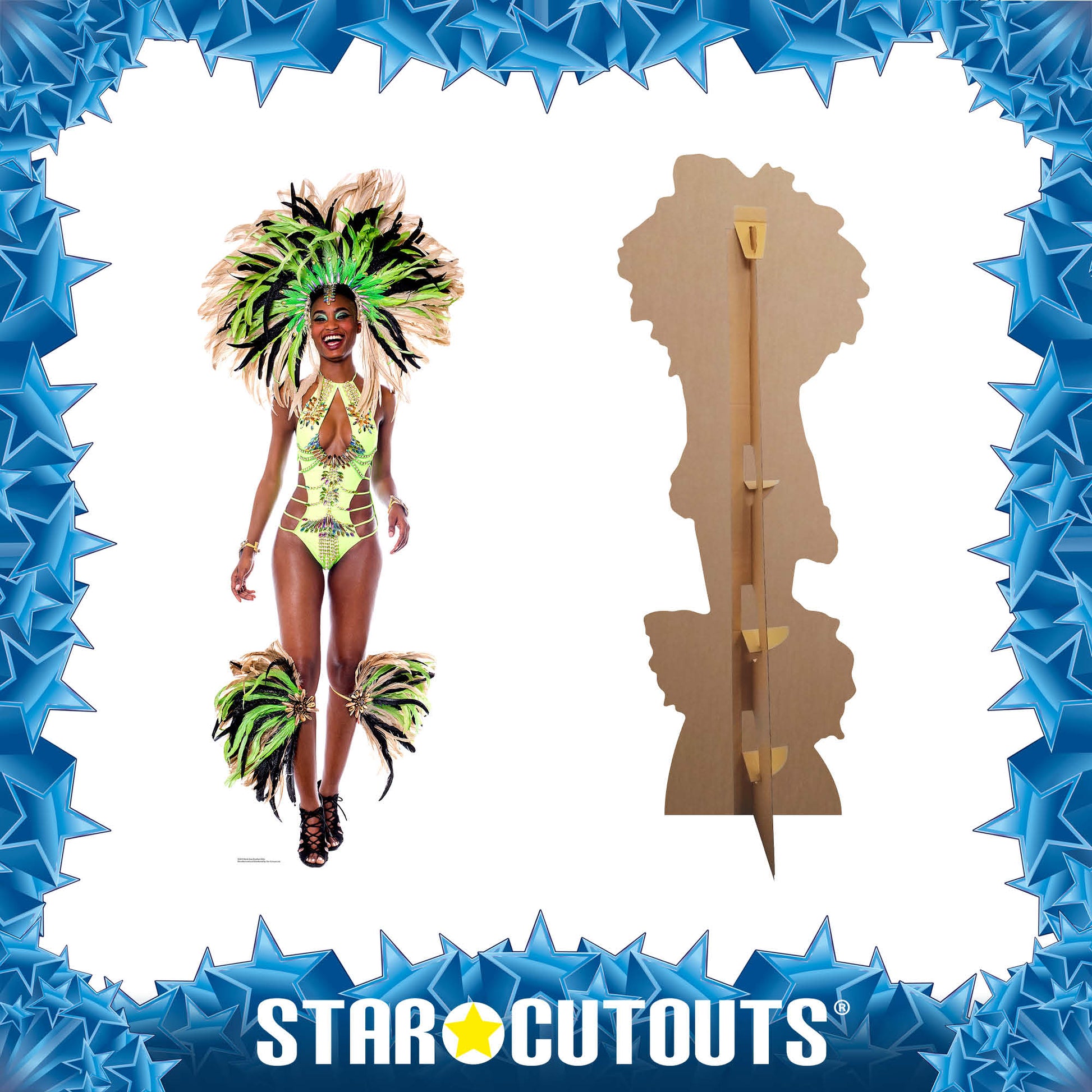 SC859 Mardi-Gras Brazilian Babe Cardboard Cut Out Height 193cm - mycardboardcutout