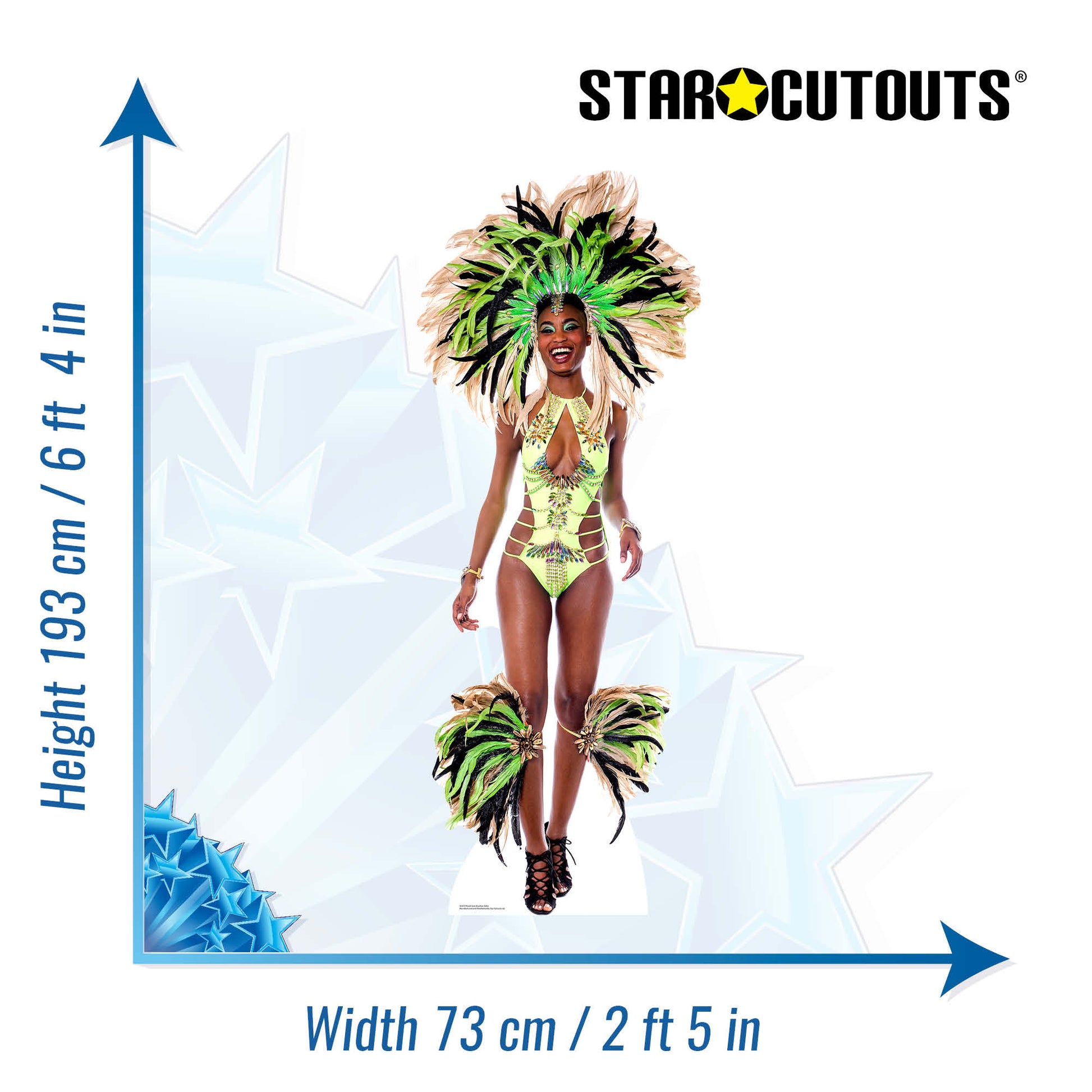 SC859 Mardi-Gras Brazilian Babe Cardboard Cut Out Height 193cm - mycardboardcutout