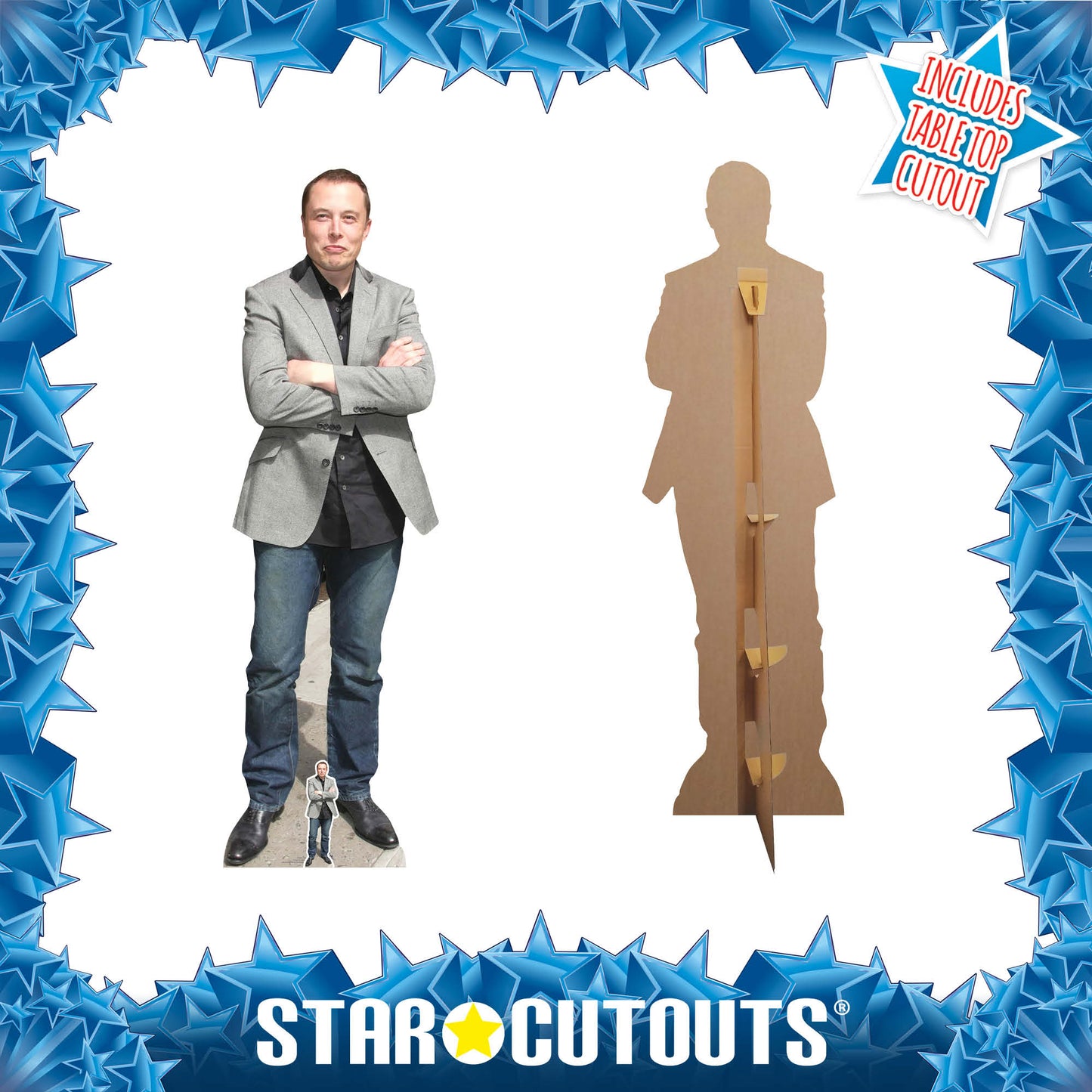 CS860 Elon Musk Height 188cm Lifesize Cardboard Cut Out With Mini - mycardboardcutout