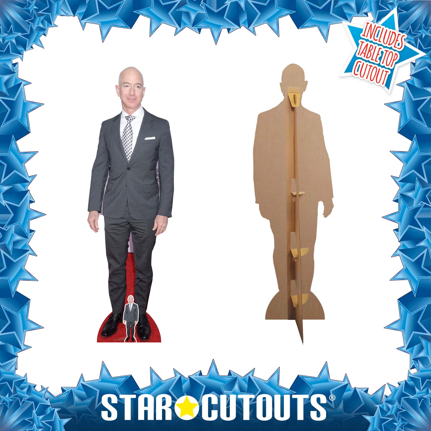 CS864 Jeff Bezos Buisnessman Height 172cm Lifesize Cardboard Cut Out With Mini - mycardboardcutout