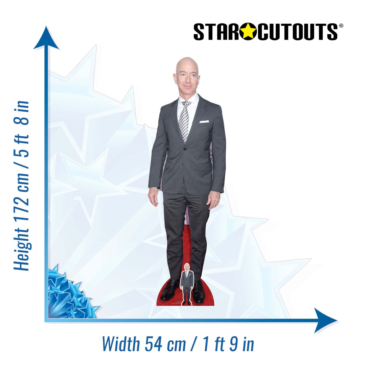 CS864 Jeff Bezos Buisnessman Height 172cm Lifesize Cardboard Cut Out With Mini - mycardboardcutout