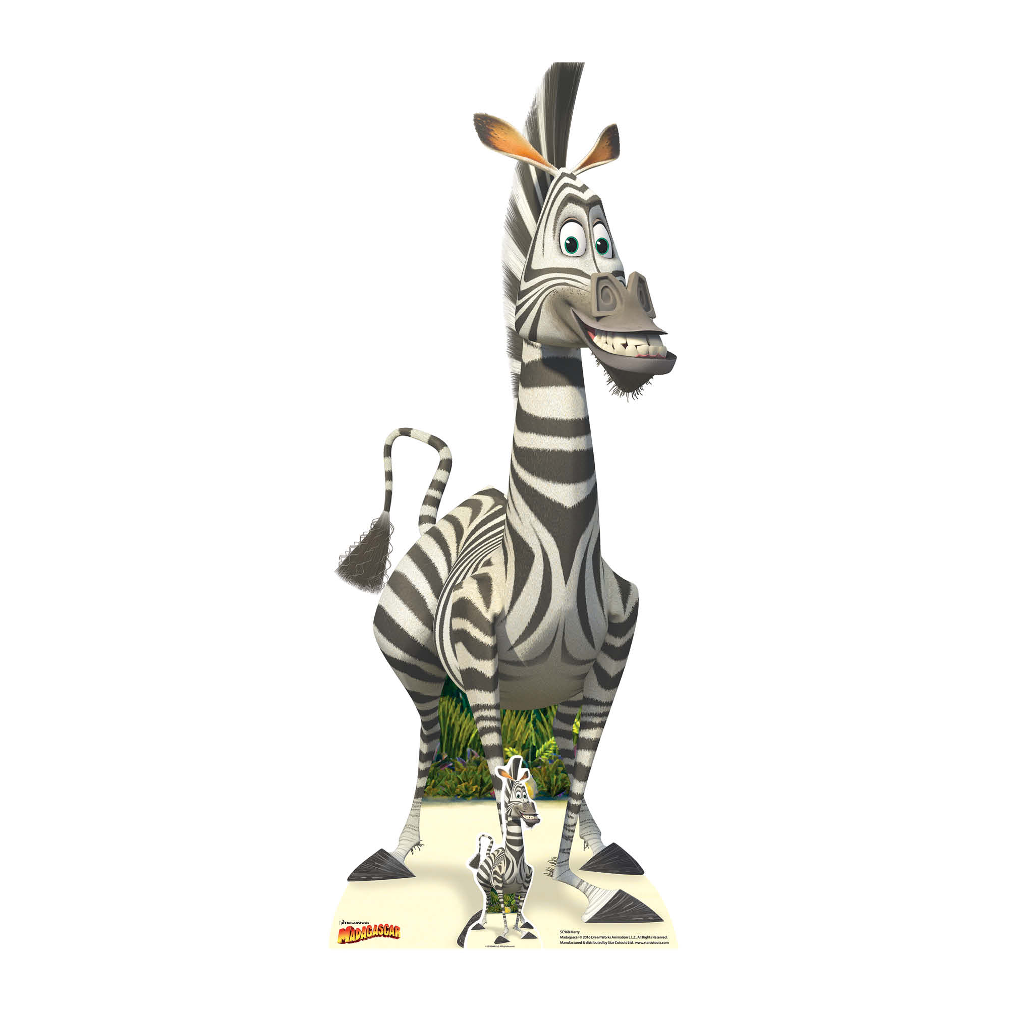 SC968 Marty (Madagascar) Cartoon Animated Zebra Cardboard Cut Out Heig ...