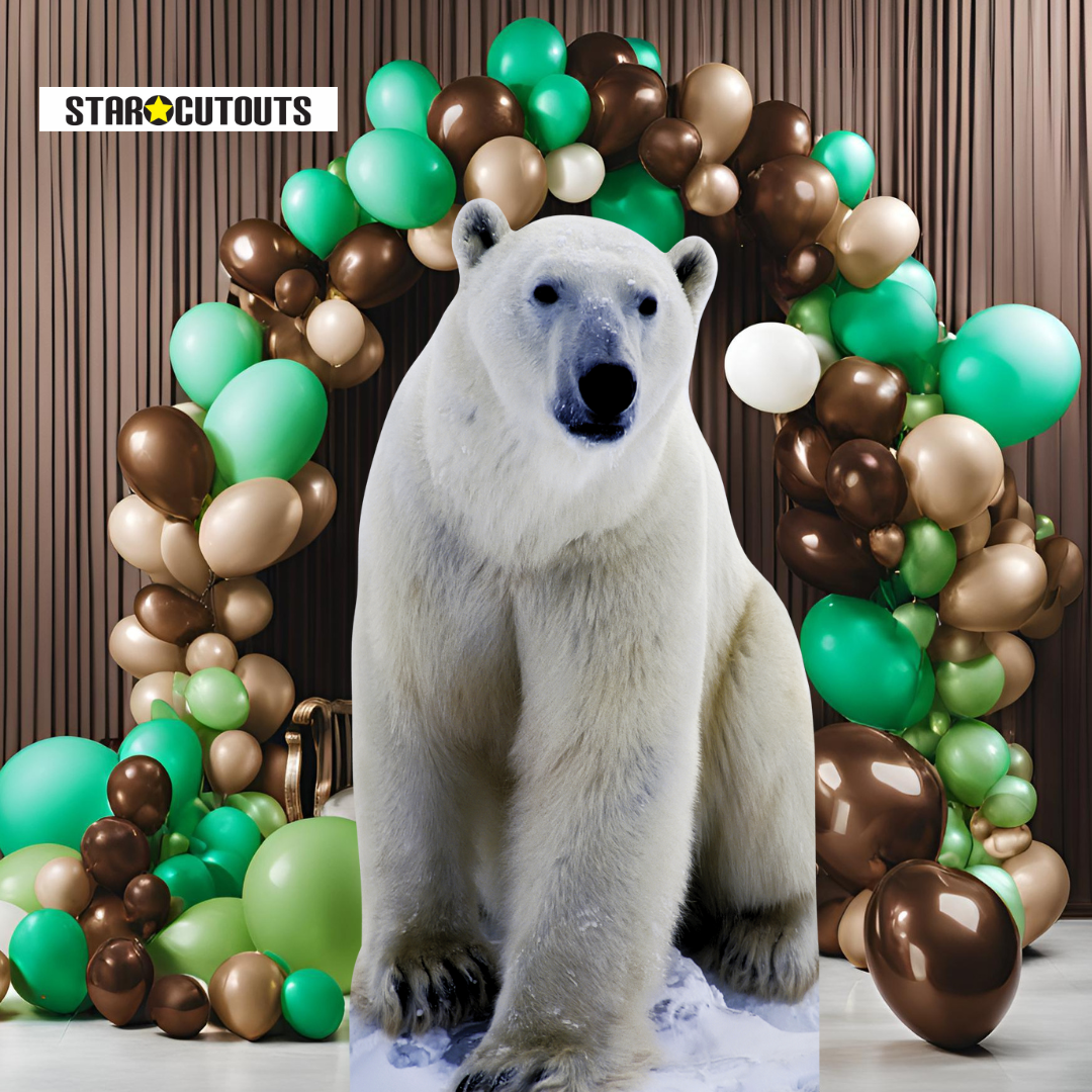 Polar Bear Artic Theme Animal Cardboard Cutout Height 185cm Width 96cm - mycardboardcutout
