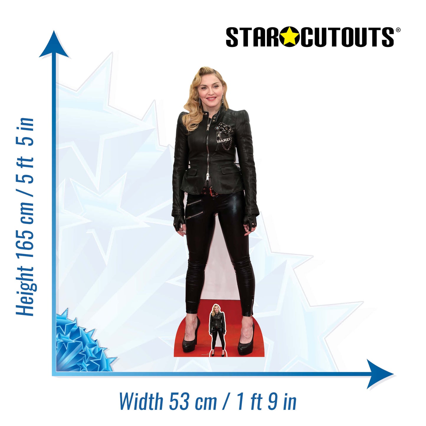 CS1030 Madonna Height 180cm Lifesize Cardboard Cut Out With Mini - mycardboardcutout