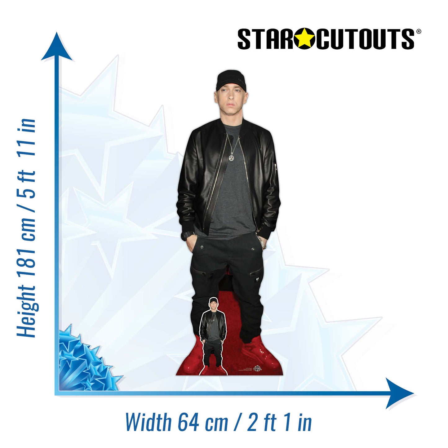 CS1035 Eminem Height 181cm Lifesize Cardboard Cut Out With Mini