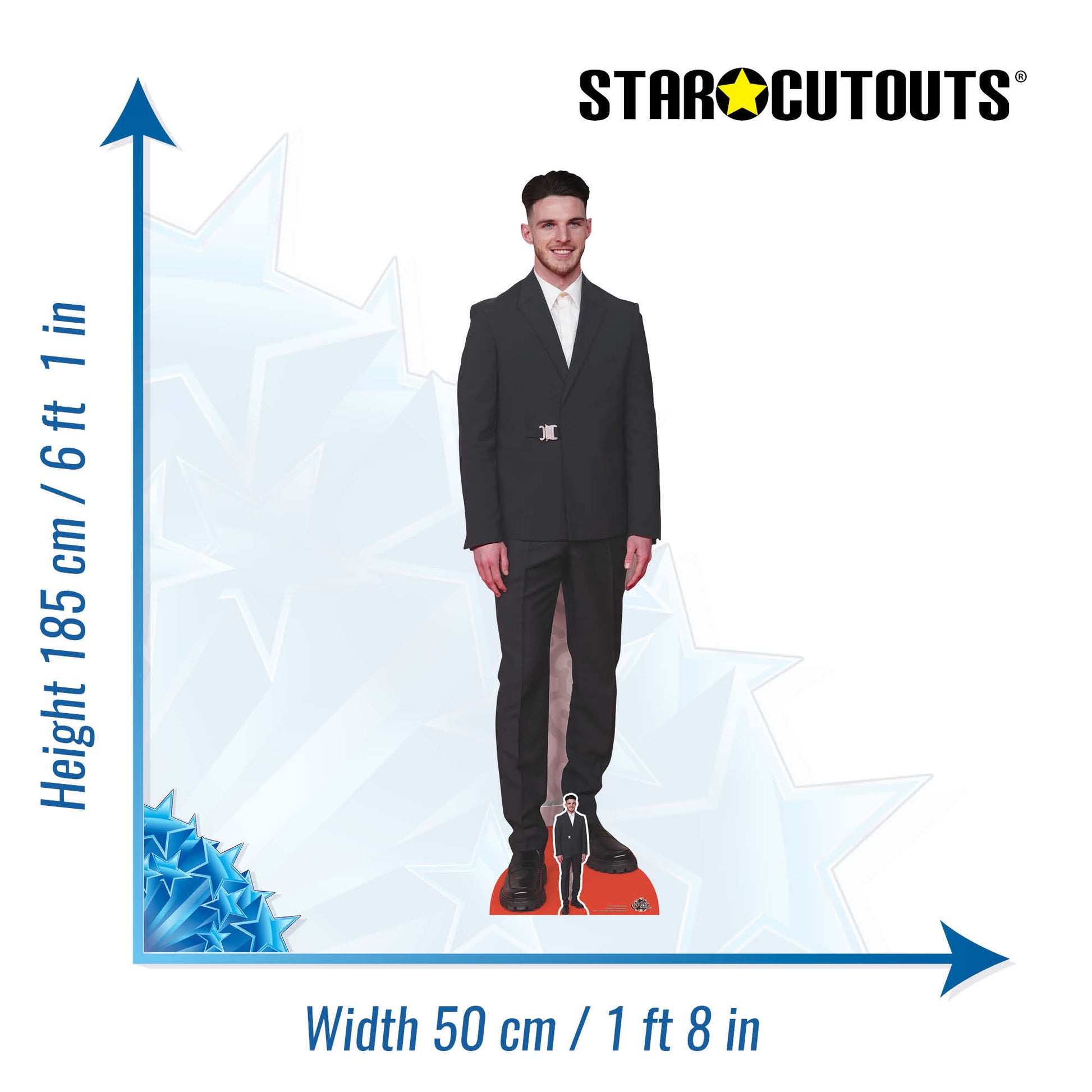 CS1133 Declan Rice Height 185cm Lifesize Cardboard Cut Out With Mini - mycardboardcutout