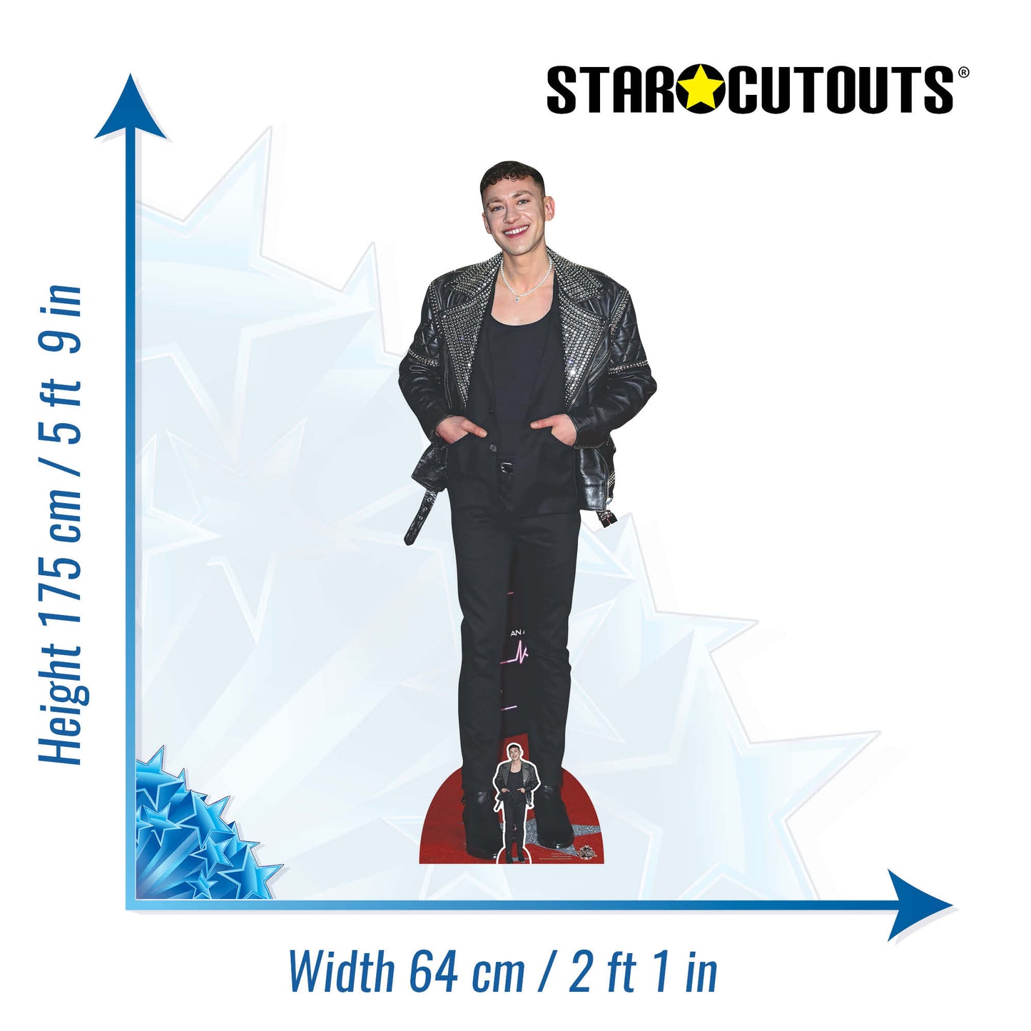 CS1134 Olly Alexander Height 175cm Lifesize Cardboard Cut Out With Mini