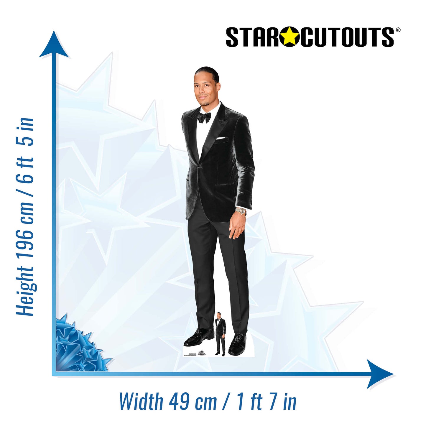 CS1139 Virgil van Dijk Height 196cm Lifesize Cardboard Cut Out With Mini