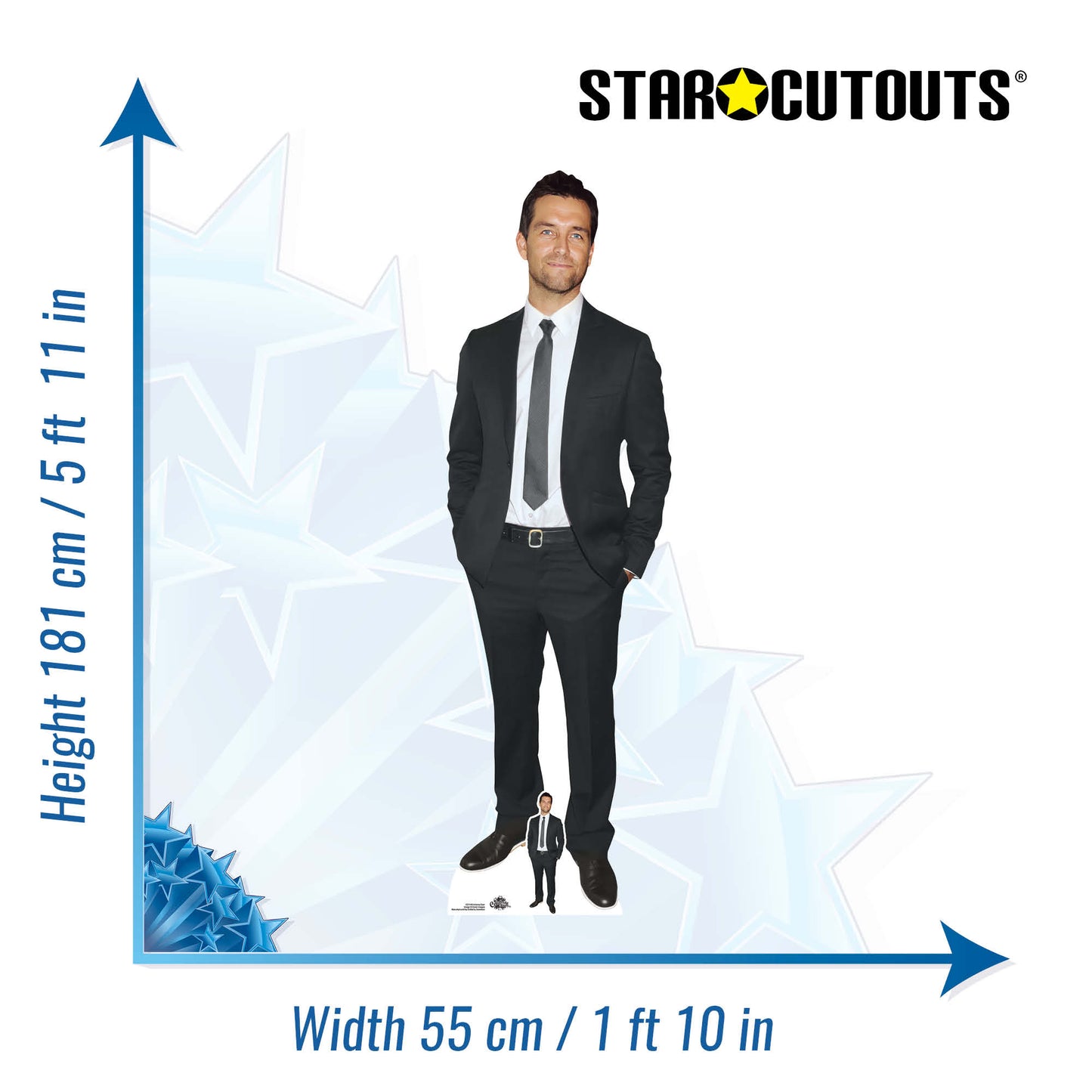 CS1140 Antony Starr White Shirt  Height 181cm Lifesize Cardboard Cut Out With Mini