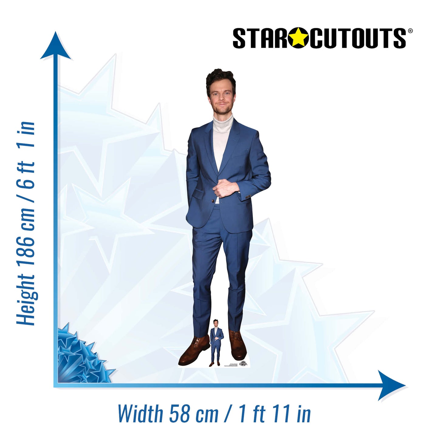 CS1142 Jack Quaid Height 186cm Lifesize Cardboard Cut Out With Mini