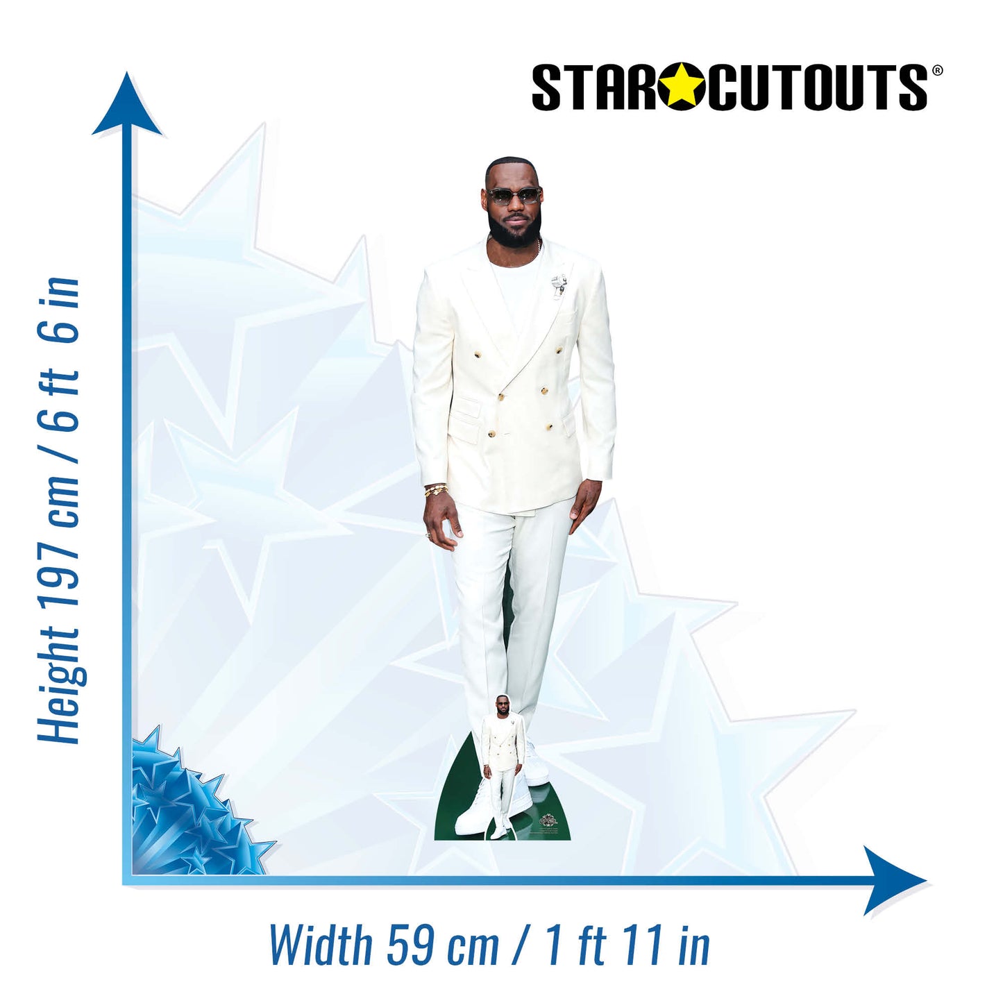 CS1151 LeBron James Height 197cm Lifesize Cardboard Cut Out With Mini - mycardboardcutout