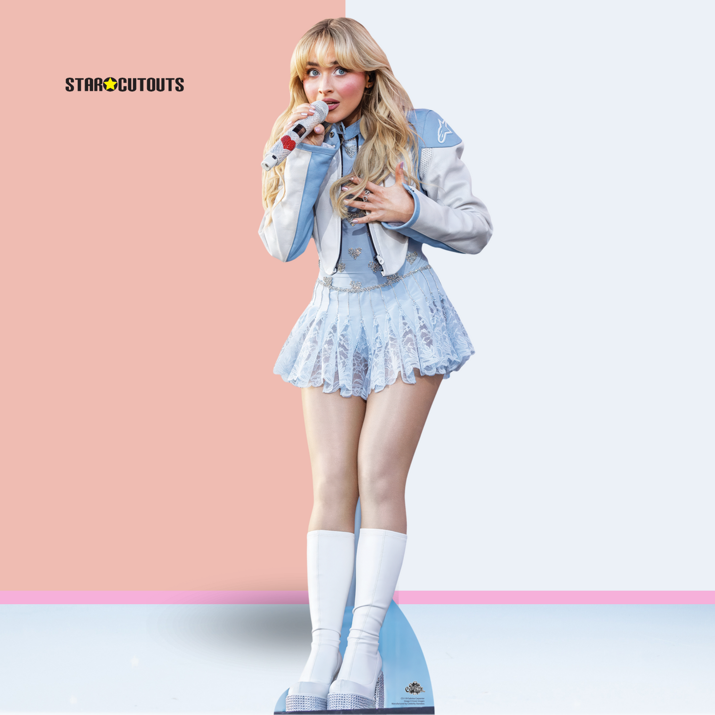 CS1159 Sabrina Carpenter on stage Height 159cm Lifesize Cardboard Cut Out With Mini