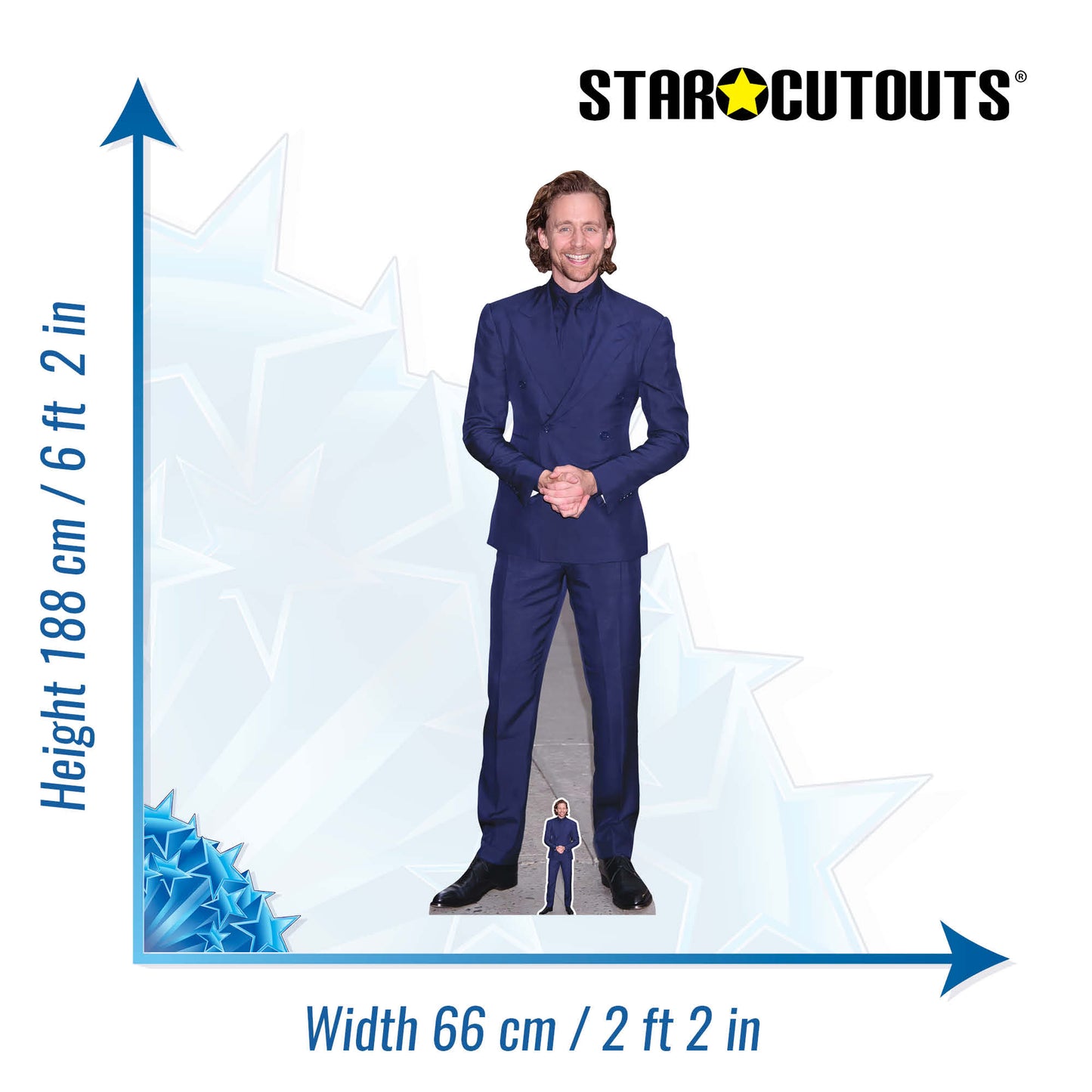 CS1160 Tom Hiddleston Blue Suit Height 188cm Cardboard Cutout