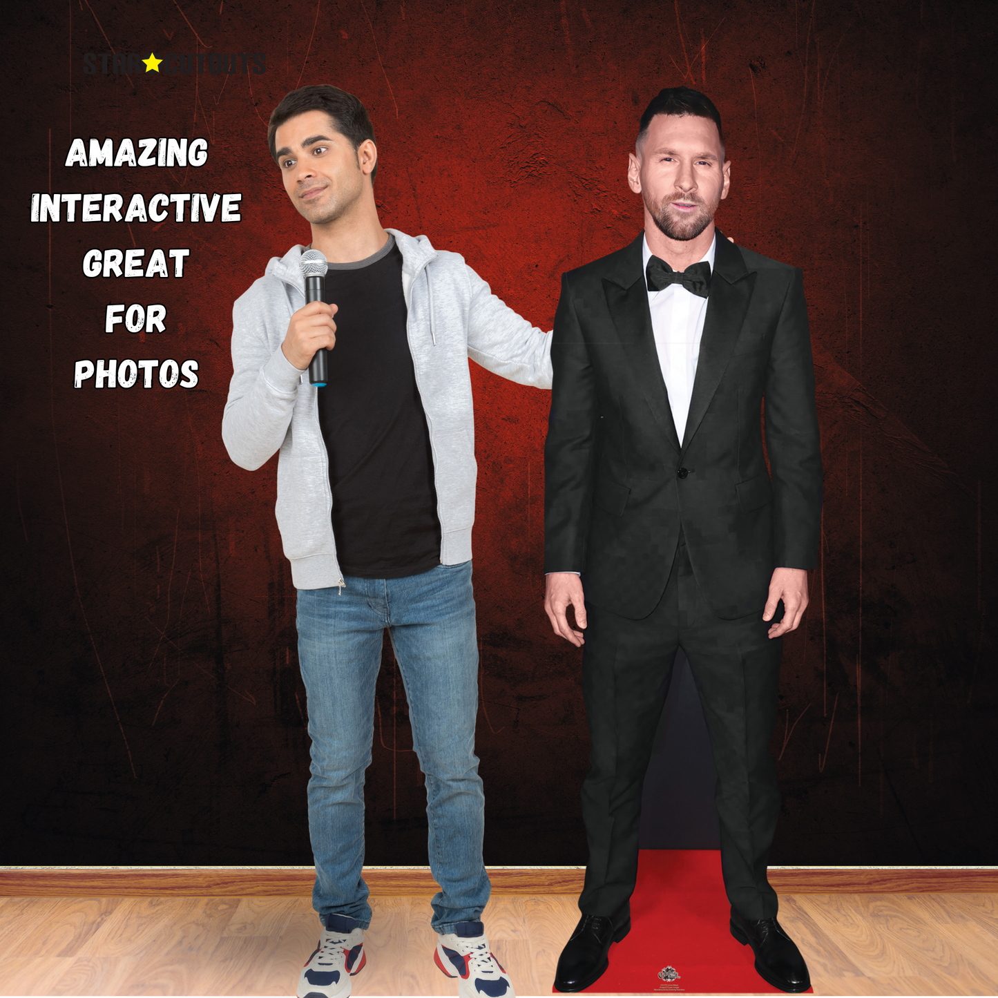 CS1170 Lionel Messi Black Suit Height 170cm Lifesize Cardboard Cut Out With Mini