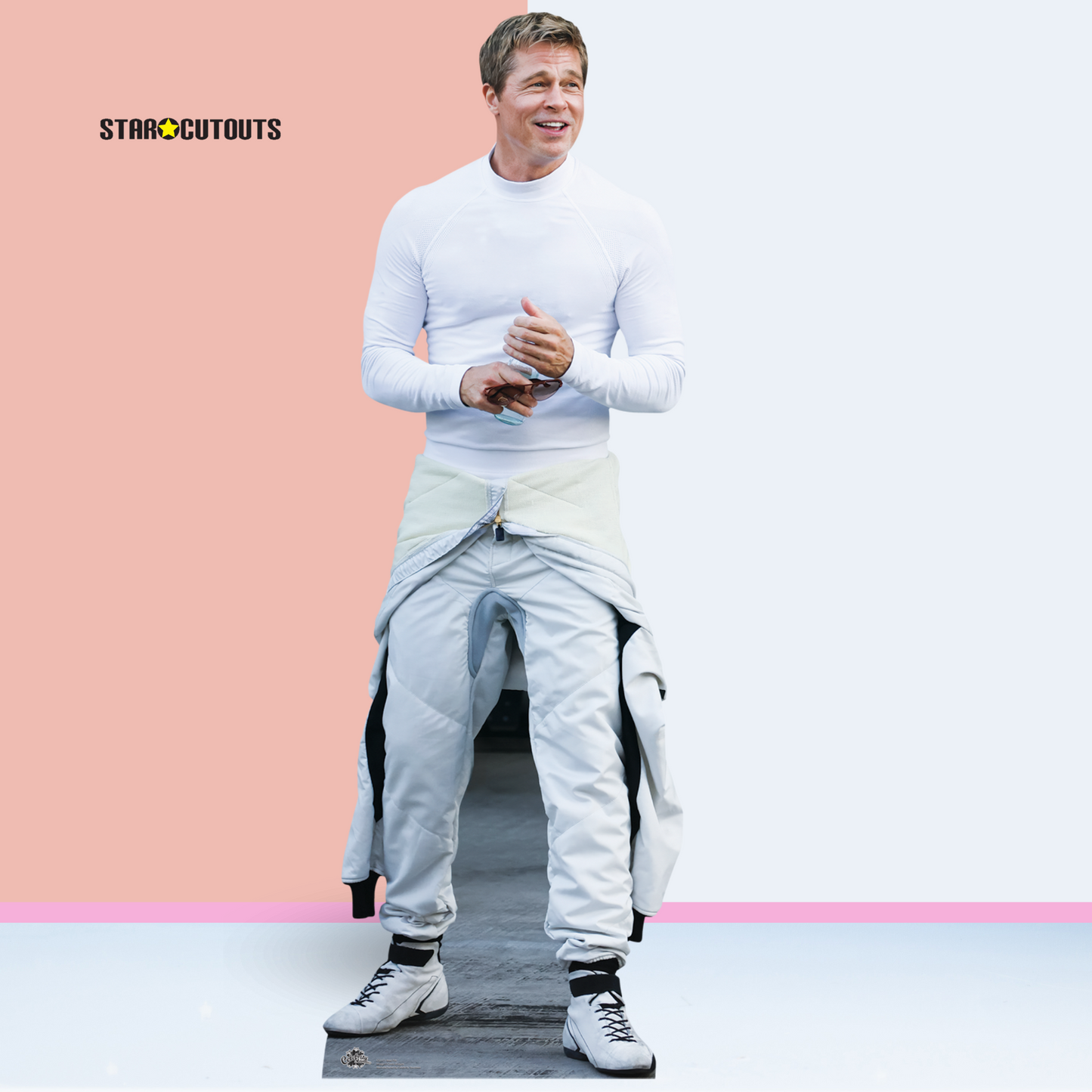 CS1171 Brad Pitt Racer Height 180cm Lifesize Cardboard Cut Out With Mini