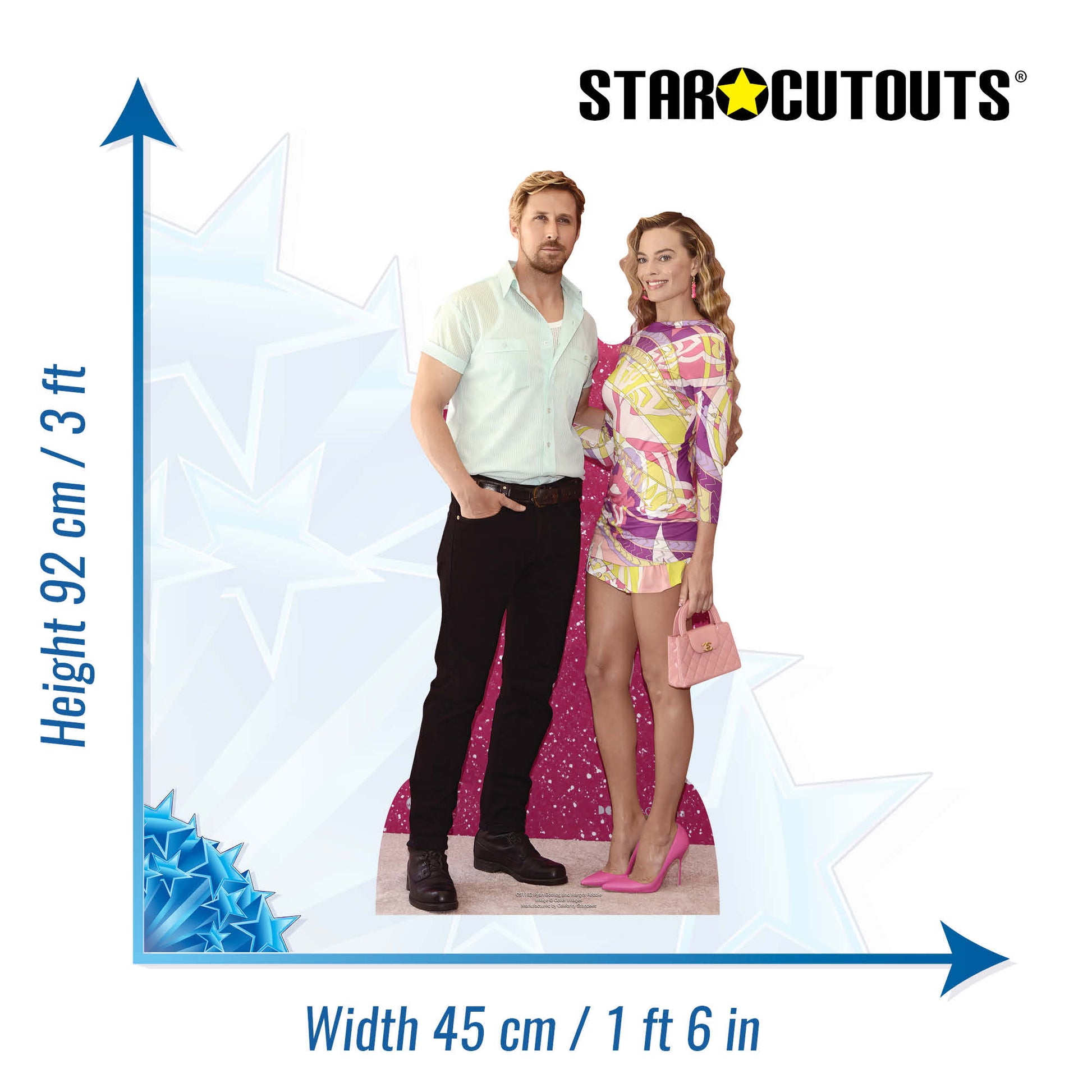 CS1182 Ryan Gosling Margot Robbie Star Mini Height 92cm - mycardboardcutout