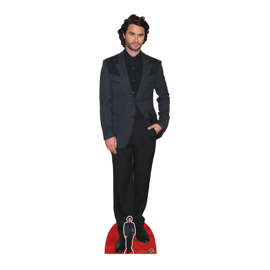 CS1186 Chase Stokes Black Suit Height 186cm Cardboard Cutout with Mini