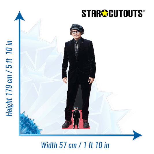 CS1218 Johnny Depp Black Suit  Height 179cm Lifesize Cardboard Cut Out With Mini