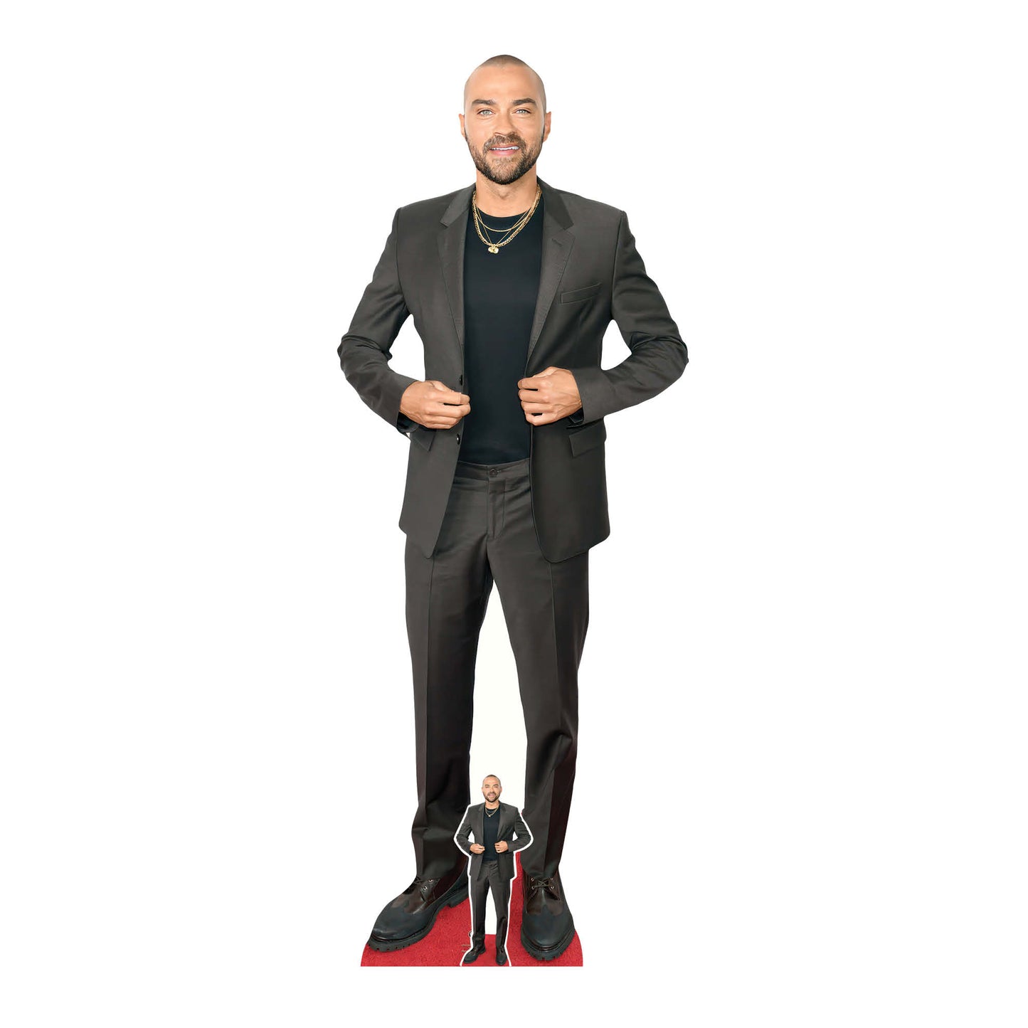 CS1219 Jesse Williams Black Suit  Height 186cm Lifesize Cardboard Cut Out With Mini