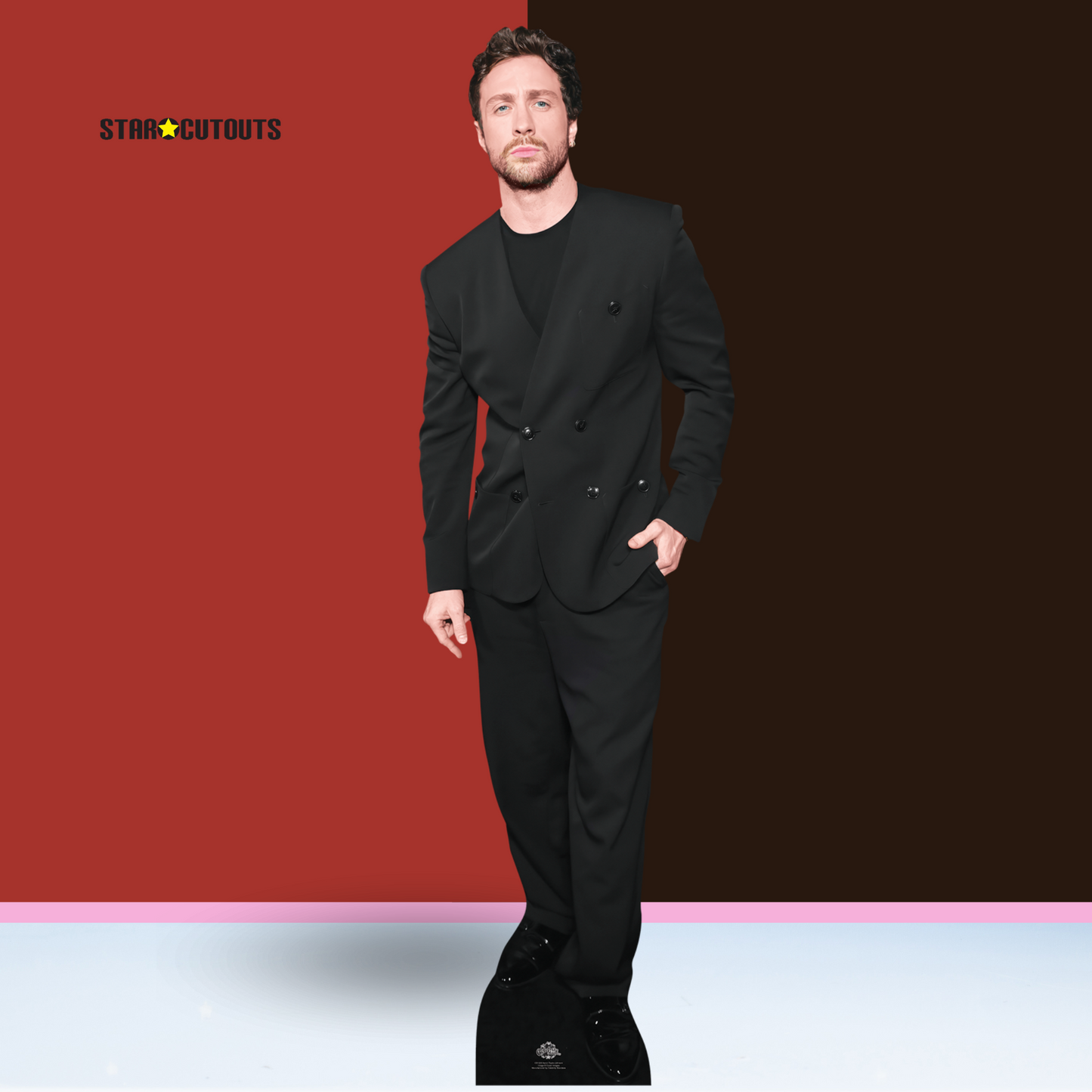 CS1220 Aaron Taylor-Johnson Black Suit Height 180cm Lifesize Cardboard Cut Out With Mini