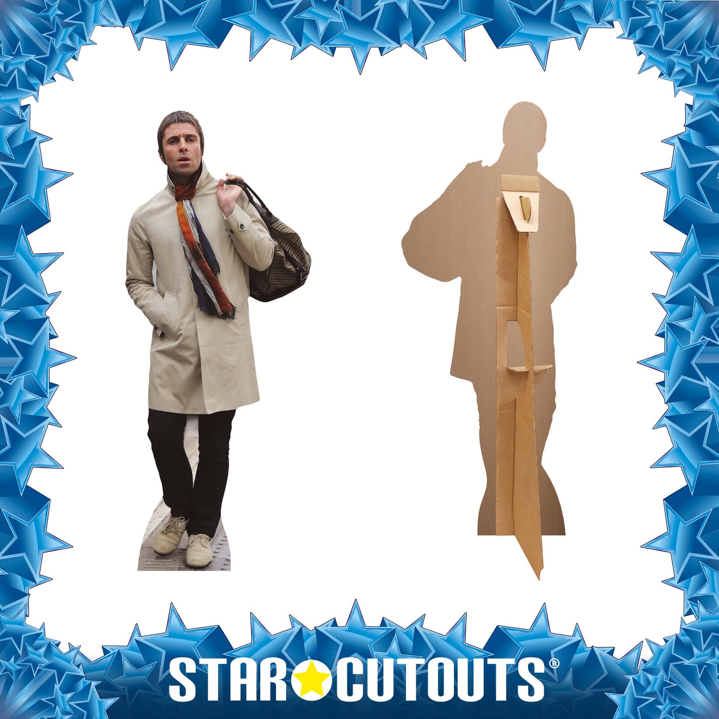 CS1229 Liam Gallagher Cream Jacket Star Mini Height 90cm Cardboard Cut Out - mycardboardcutout