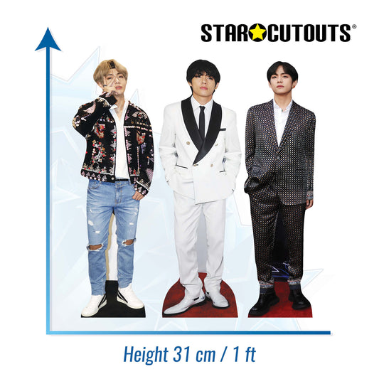 CS1236  V Shelf Top Cutout Pack of Three  Cardboard Cutouts Height 31cm