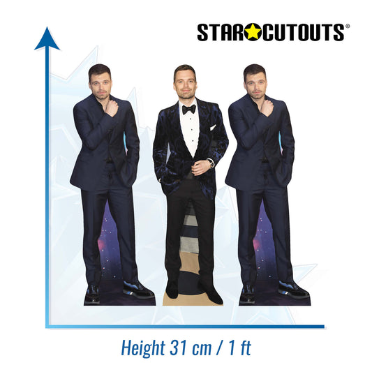 CS1237  Sebastian Stan Shelf Top Cutout Pack of Three  Cardboard Cutouts Height 31cm